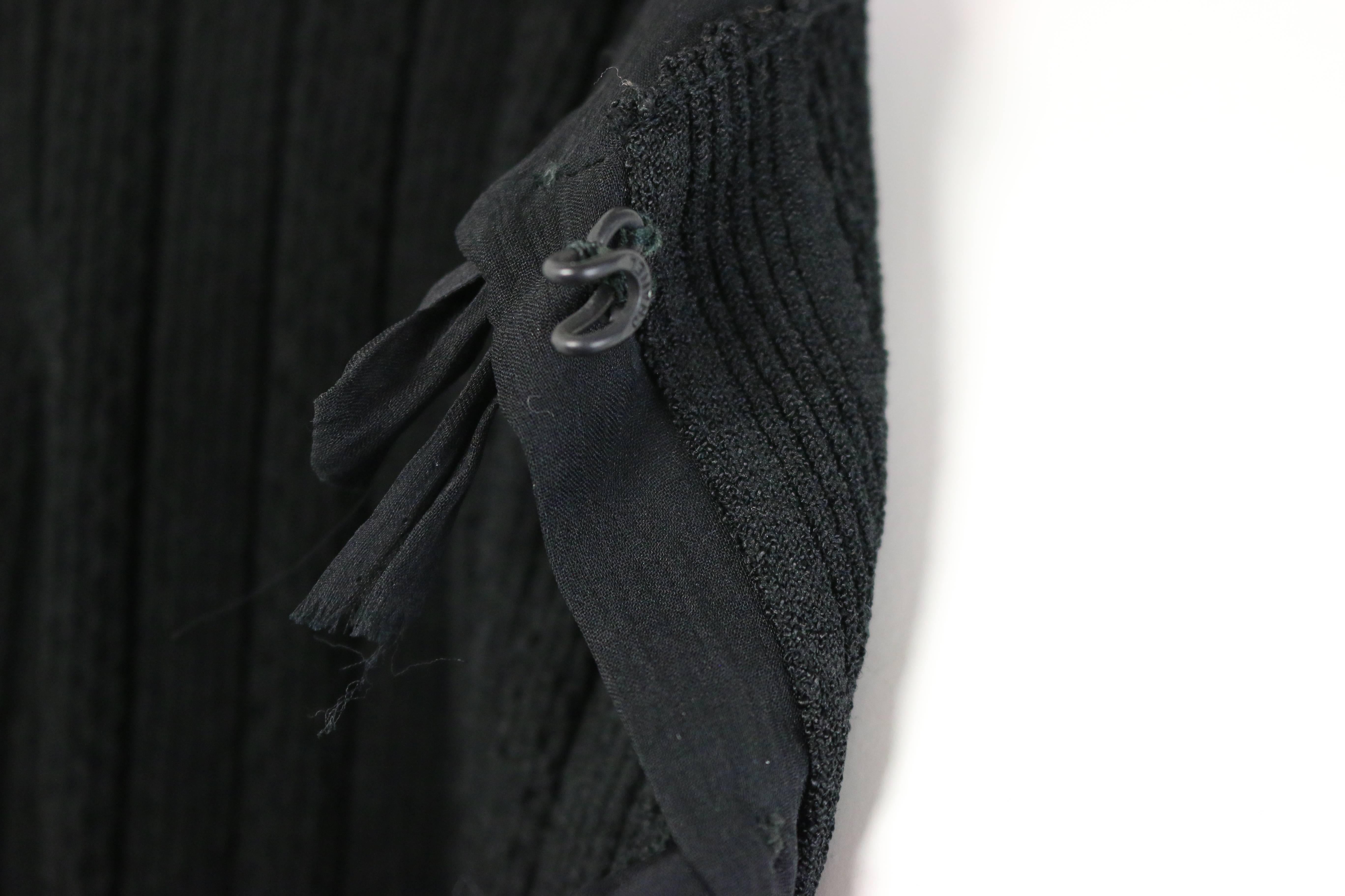Chanel Black Knitted Silk Ribbon Bow Trim Three-Quarter Sleeve Cardigan  1