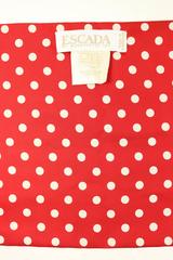 Escada Red Silk White Polka Dot Scarf