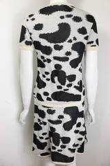Vintage 90s Gianni Versace Black and White Print Top and Skirt Ensemble Set