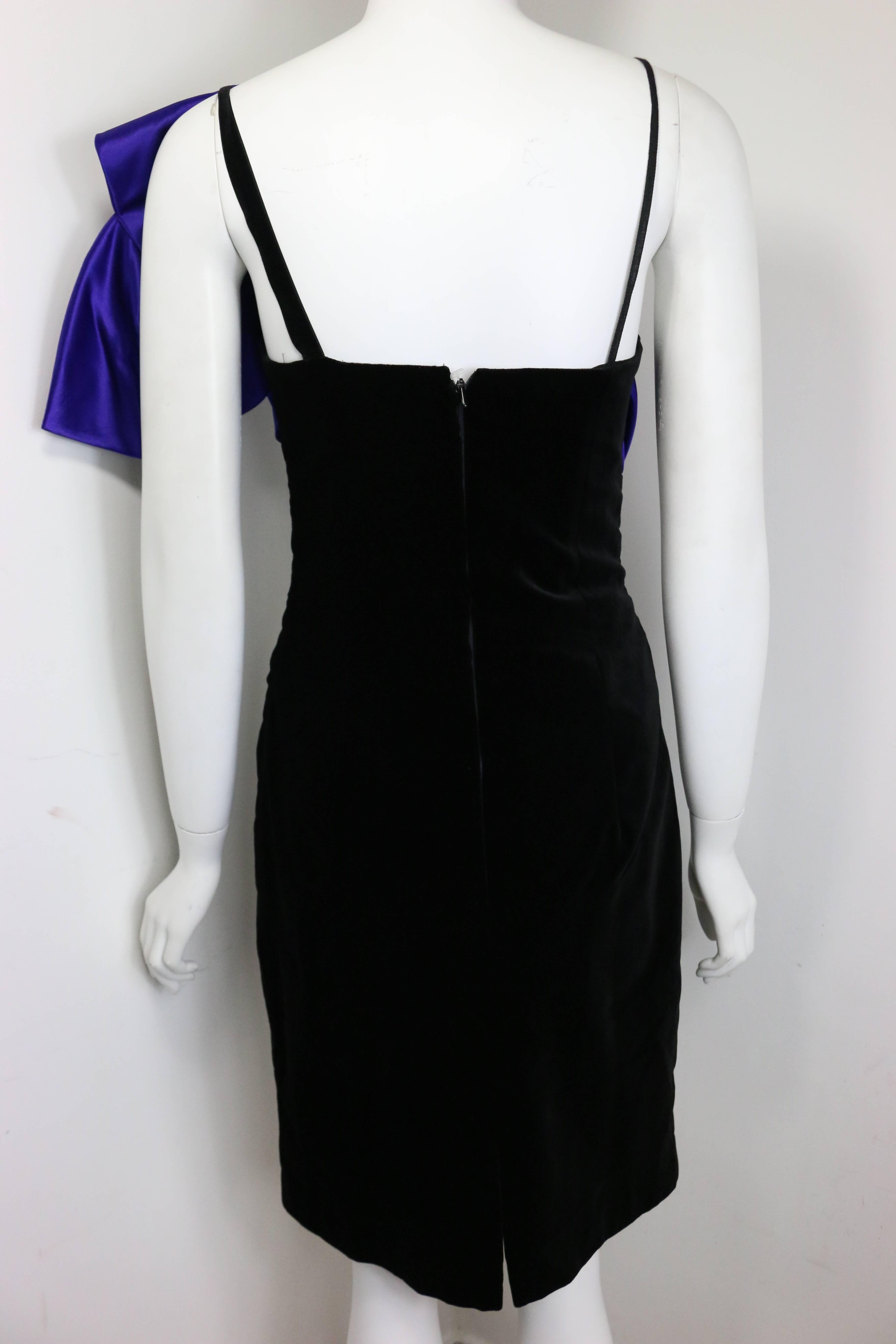 John & Pill 80s Black Velvet Party Dress In New Condition In Sheung Wan, HK