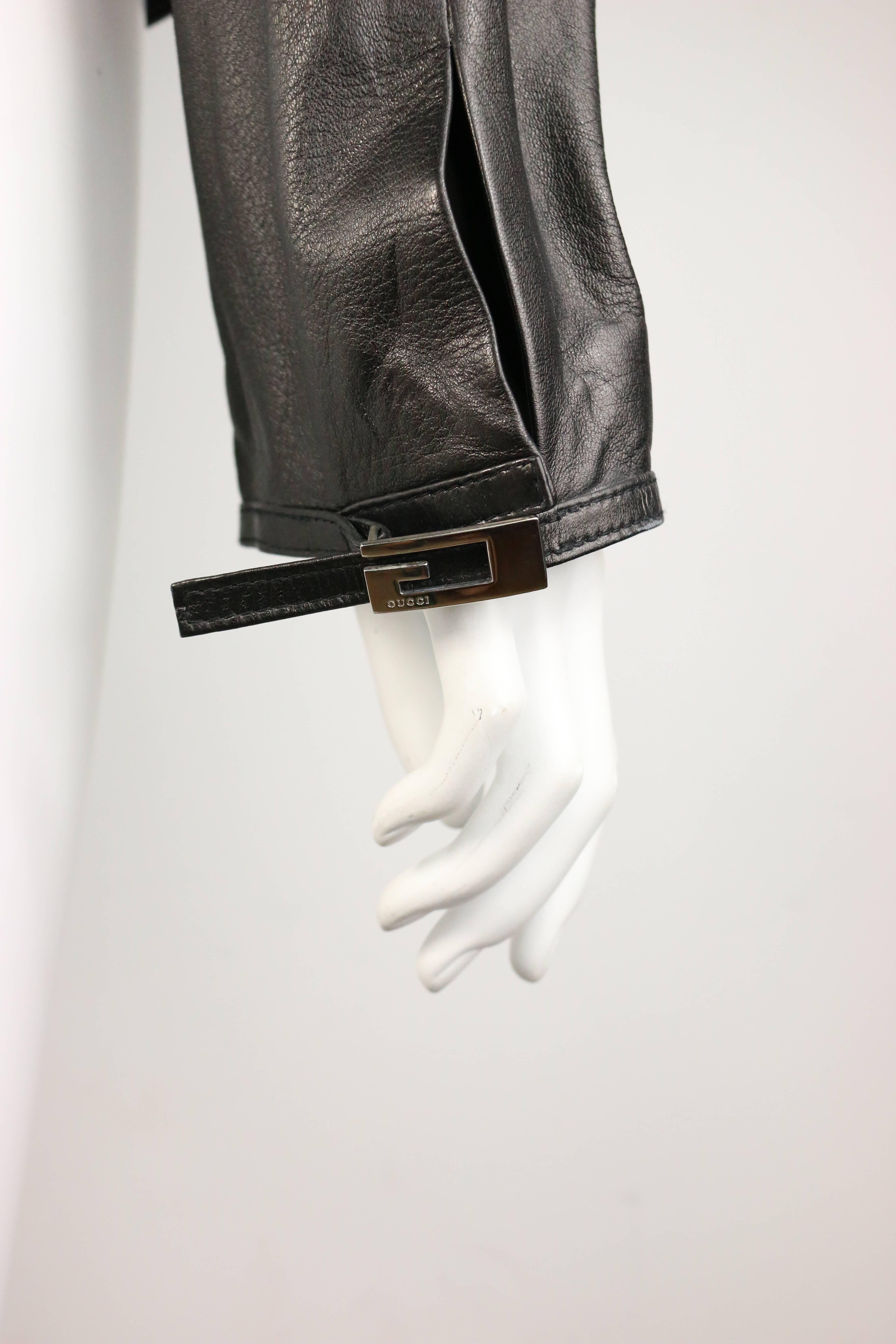 Women's Gucci by Tom Ford Black Lambskin Leather Jacket