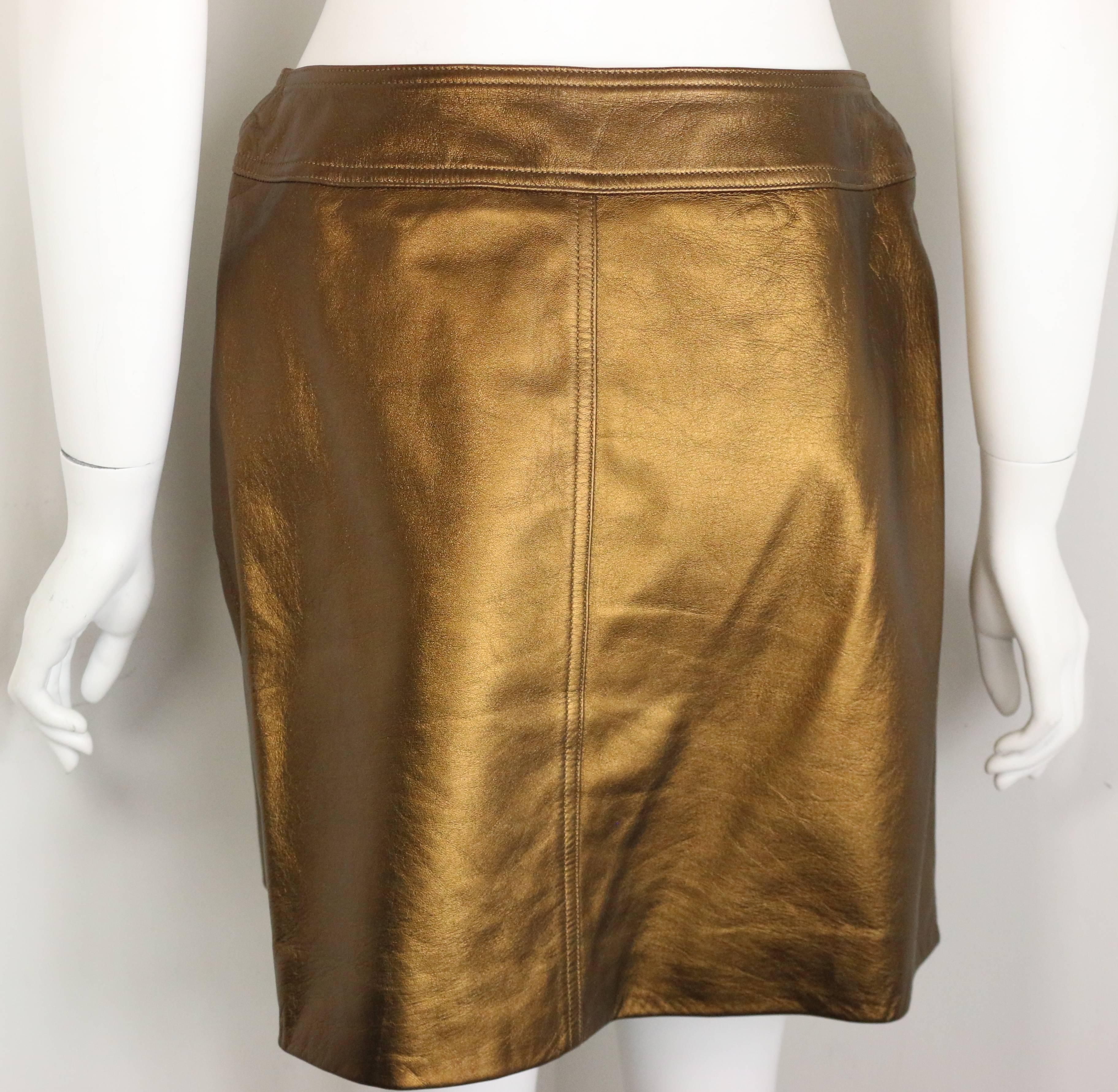 bronze metallic skirt
