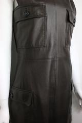 Iconic 90s Gianni Versace Brown Leather Dress