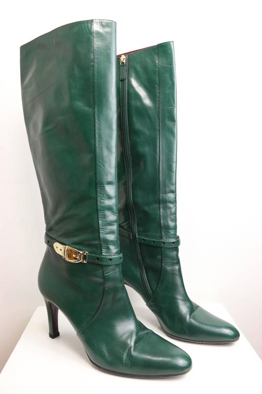 green gucci boots