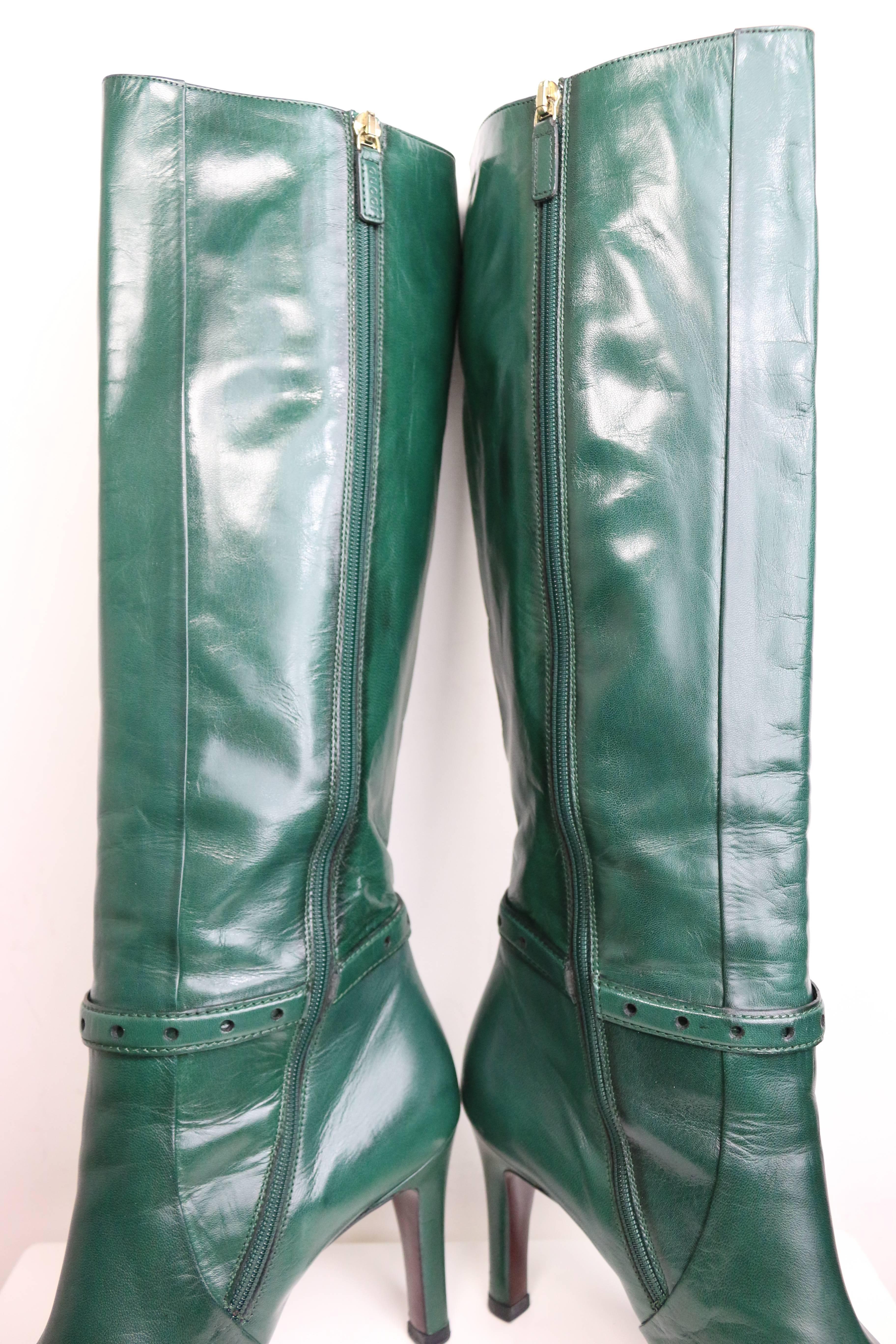 gucci green boots