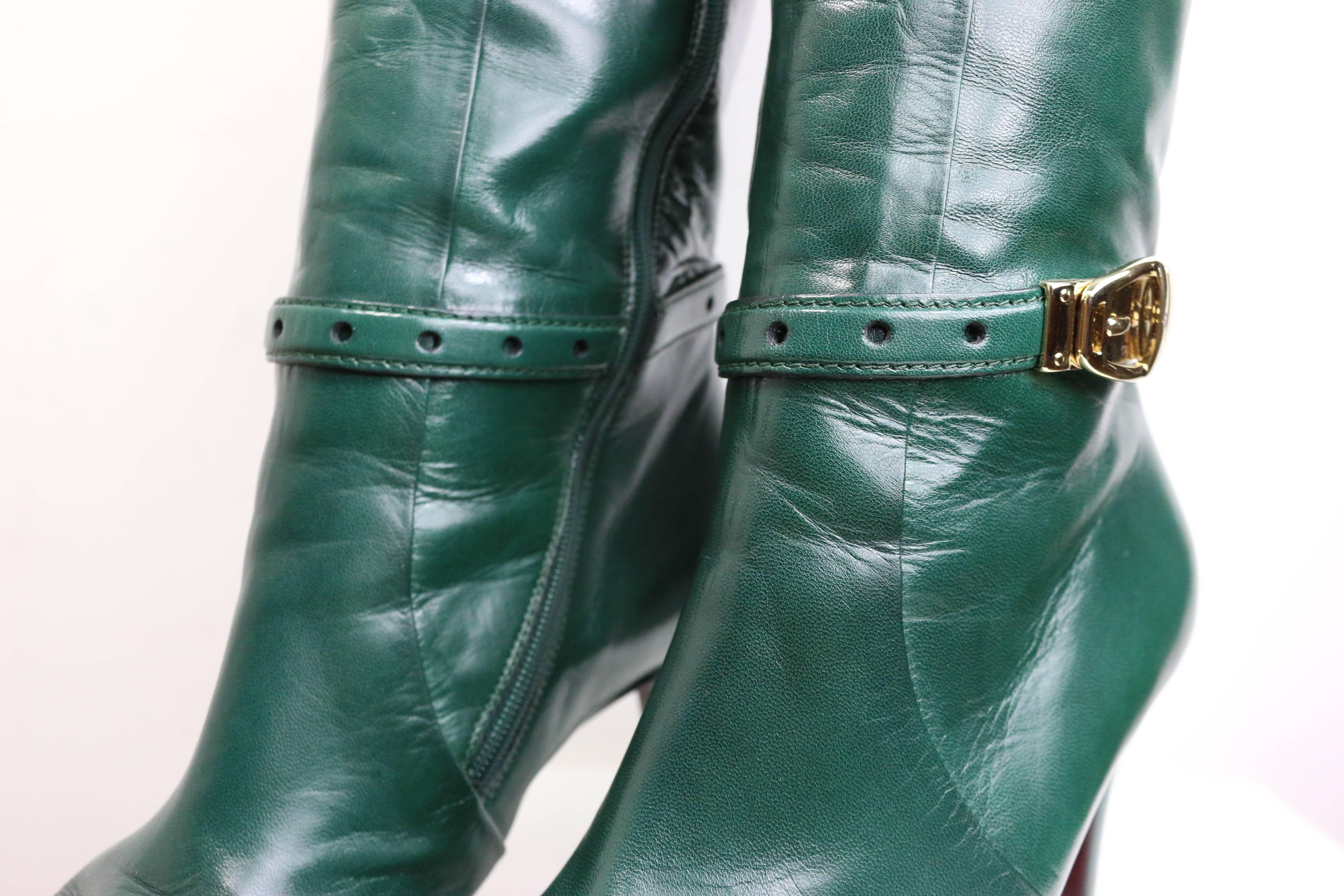 green gucci boots