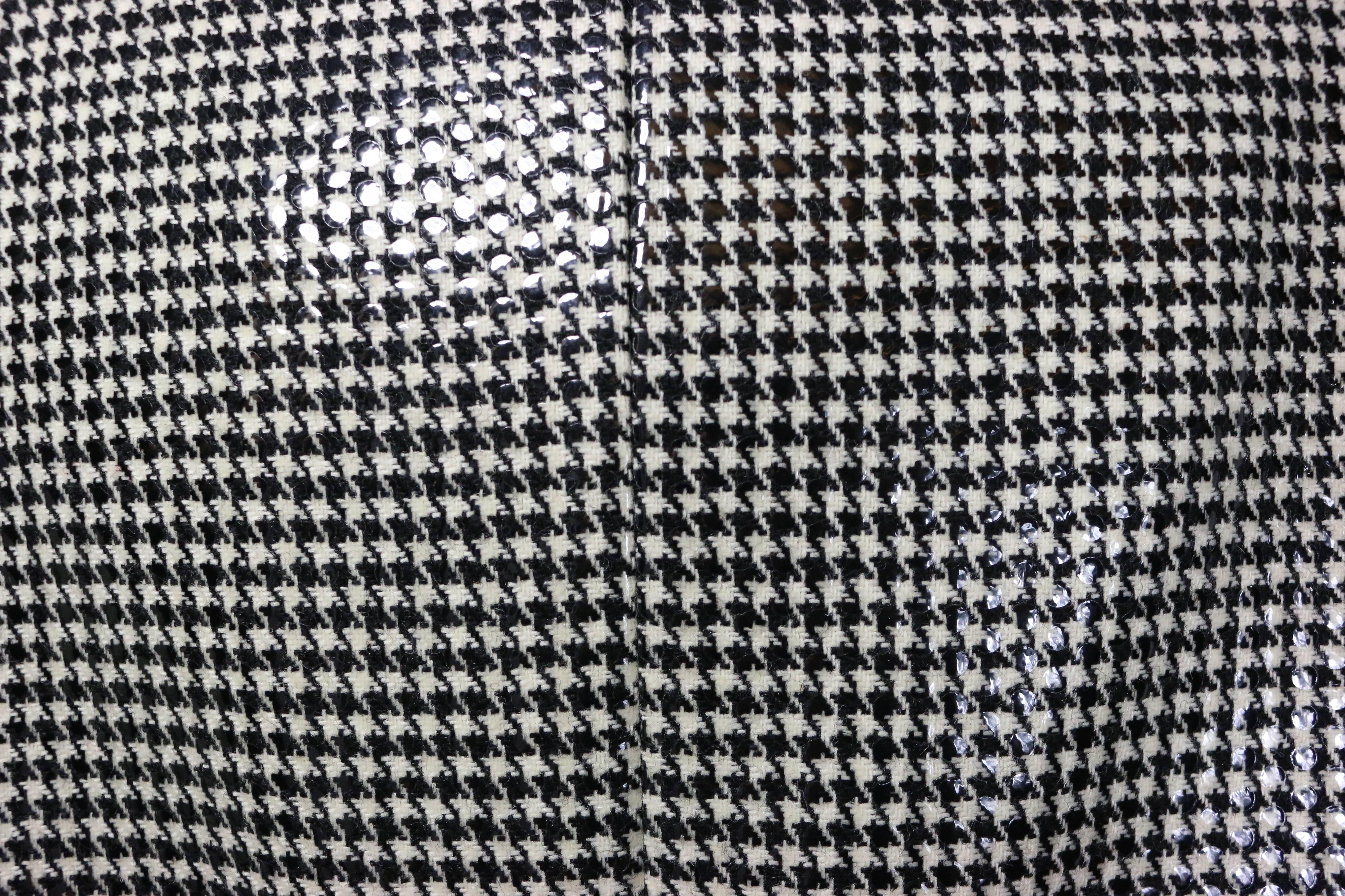kenneth cole houndstooth wool blend knit coat