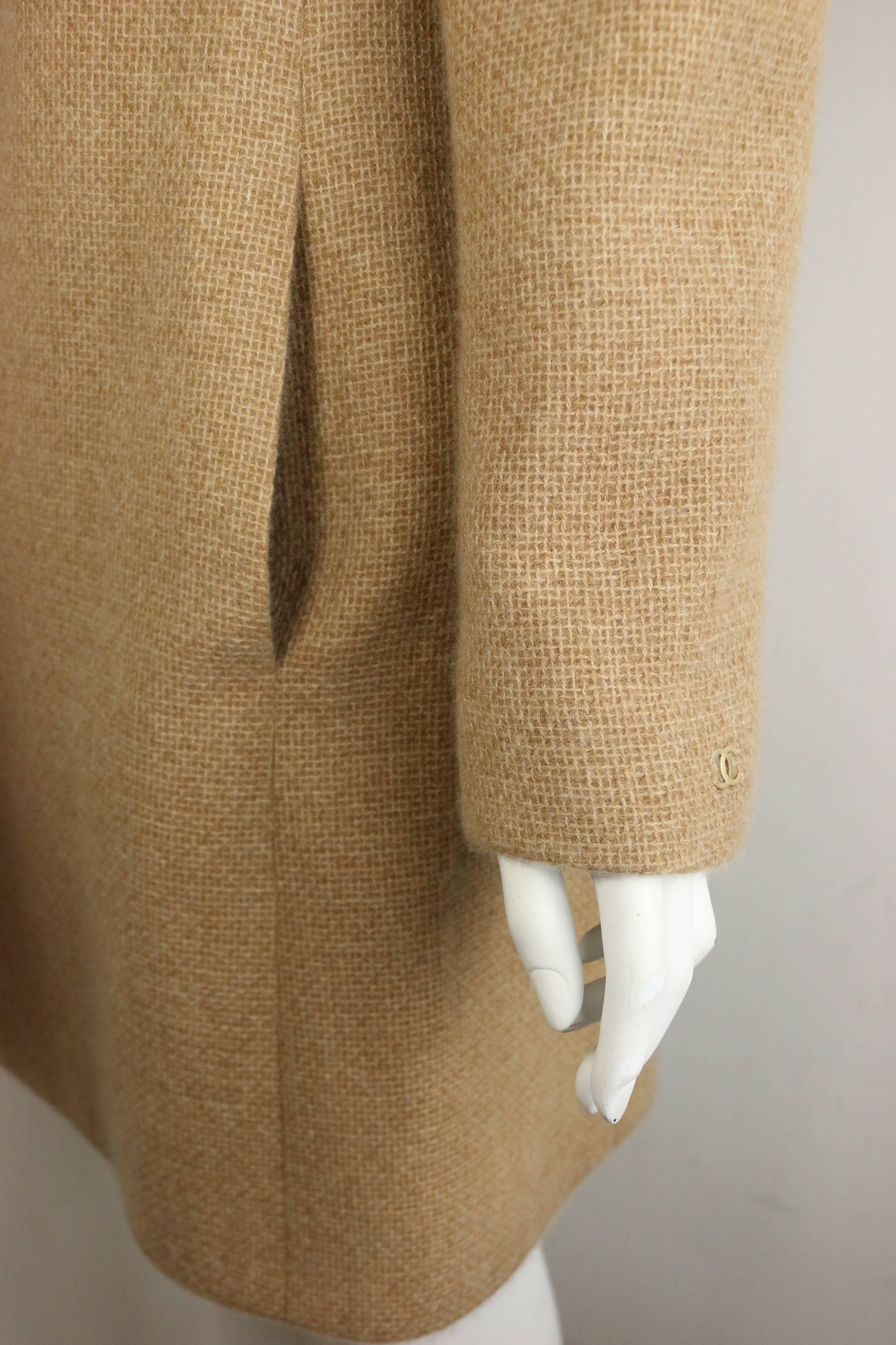 Chanel Camel Cashmere Long Coat In Excellent Condition In Sheung Wan, HK
