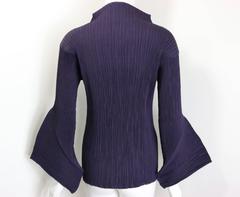 Issey Miyake purple pleated with sculptural sleeves Top