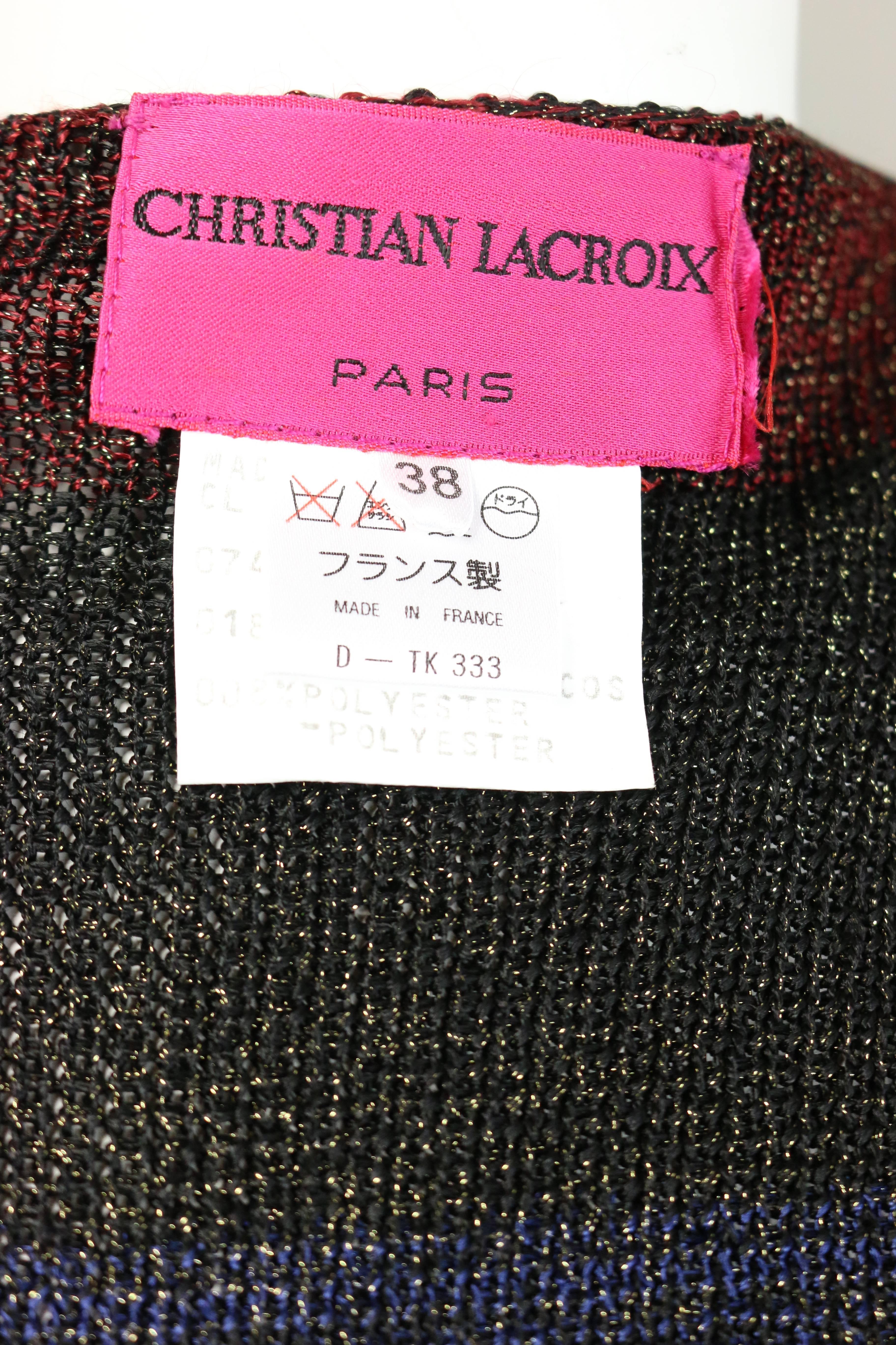 Christian Lacroix Colour Blocked Striped Long Cardigan  For Sale 1