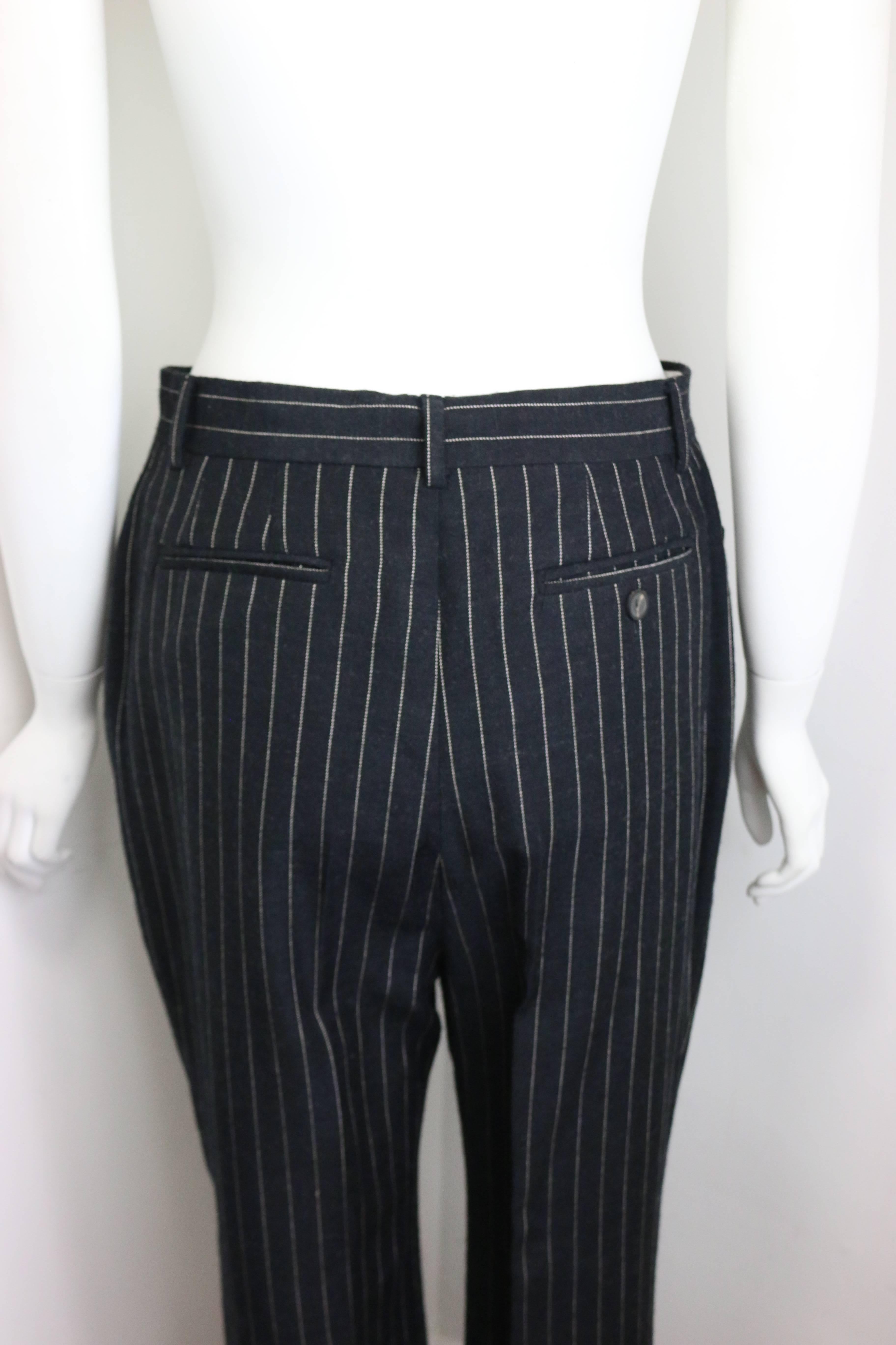 Gucci by Tom Ford Black and White Pinstripe Wool Double Breasted Pants Suit  In New Condition In Sheung Wan, HK