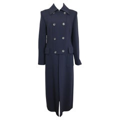 Gucci by Tom Ford Navy Wool Maxi Coat 