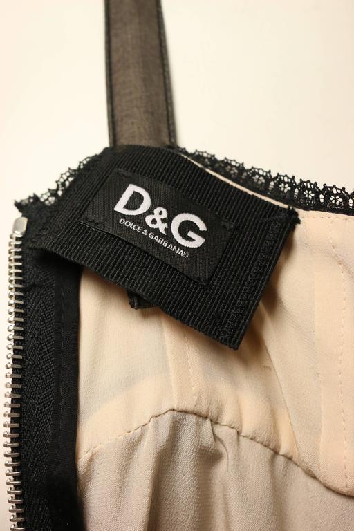 D&G by Dolce & Gabbana Black Sheer Silk Cocktail Dress  For Sale 2