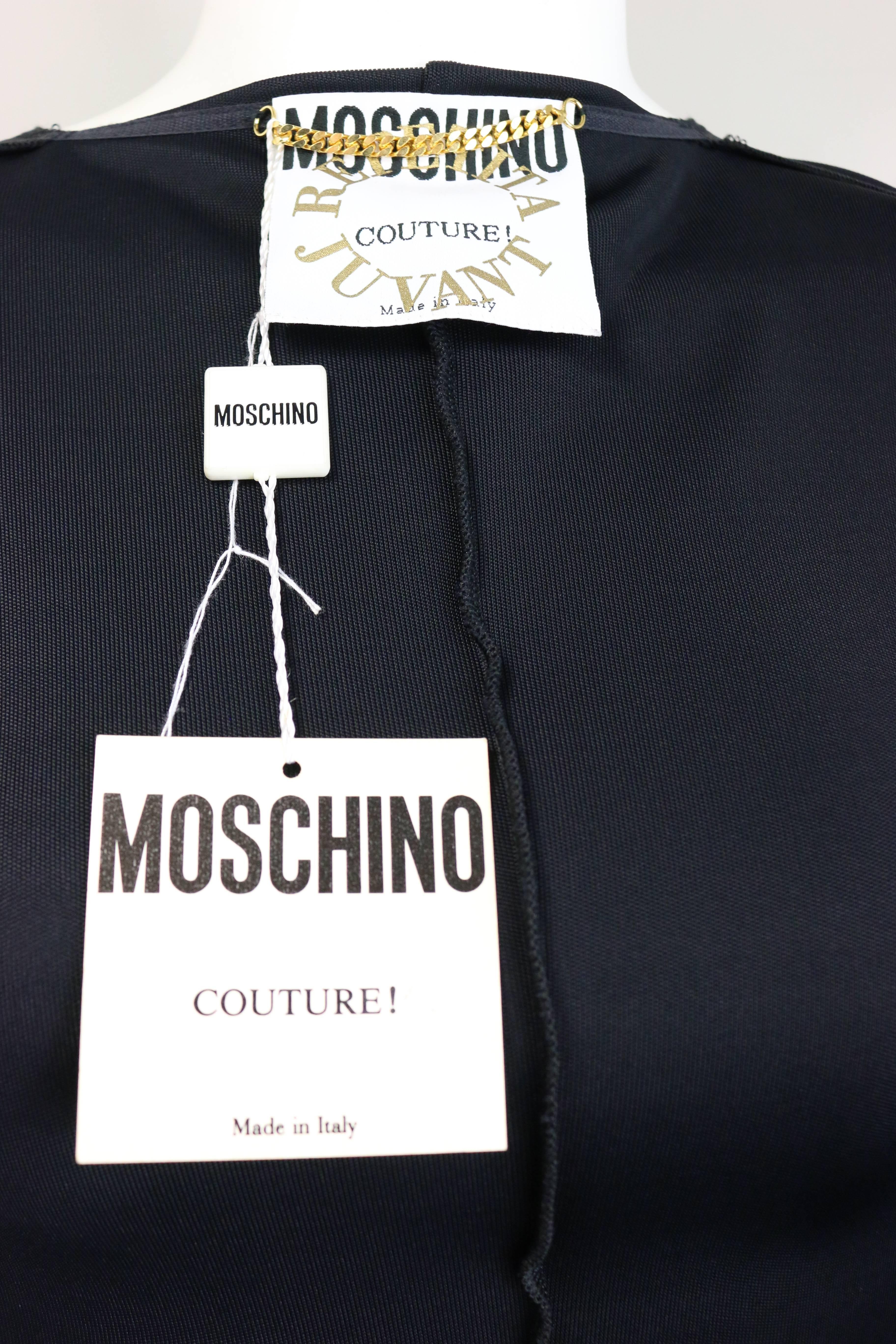 Moschino Couture - Cardigan mi-long noir en vente 5