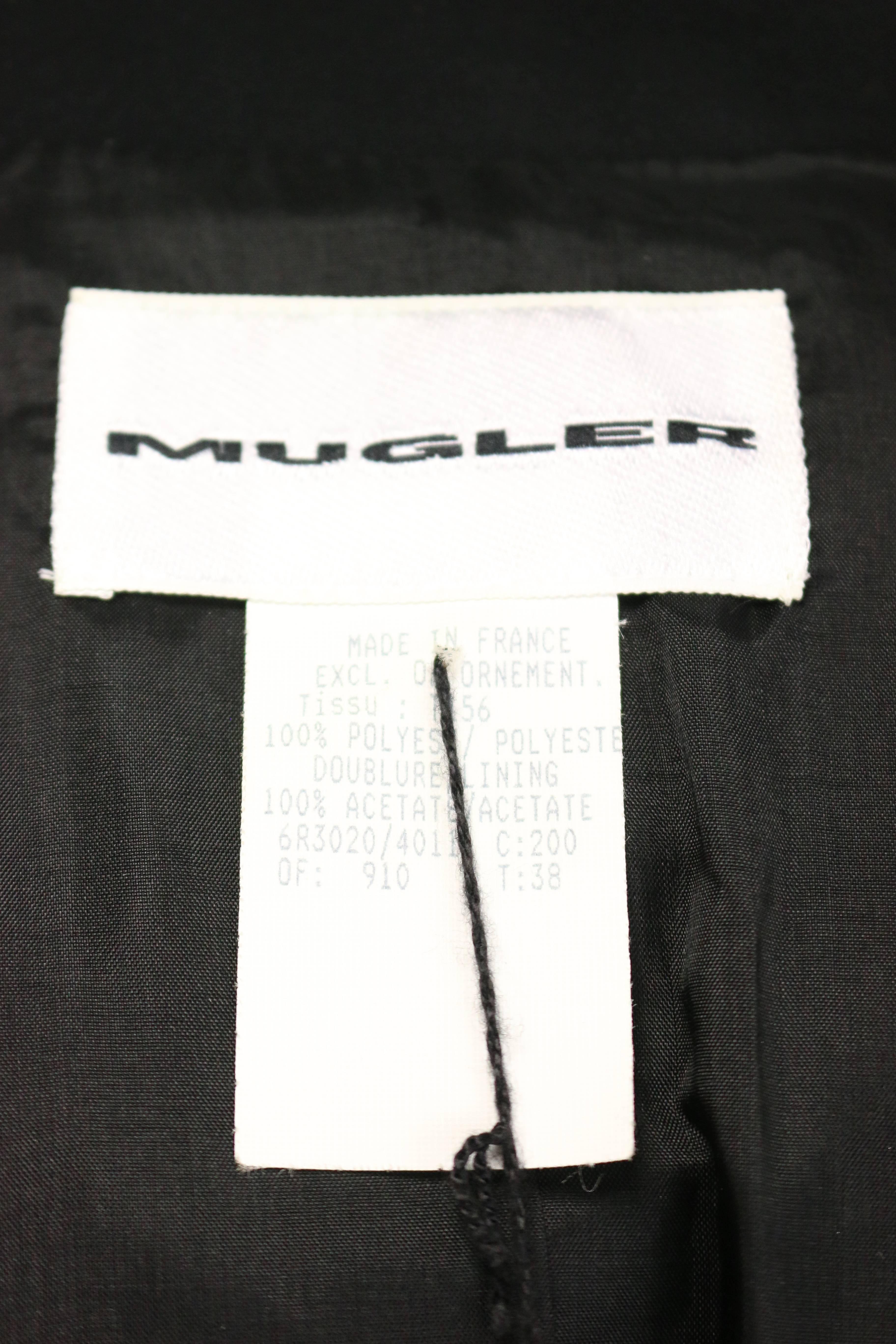 Thierry Mugler Black Structured Shoulder Fringe Jacket  In Excellent Condition In Sheung Wan, HK