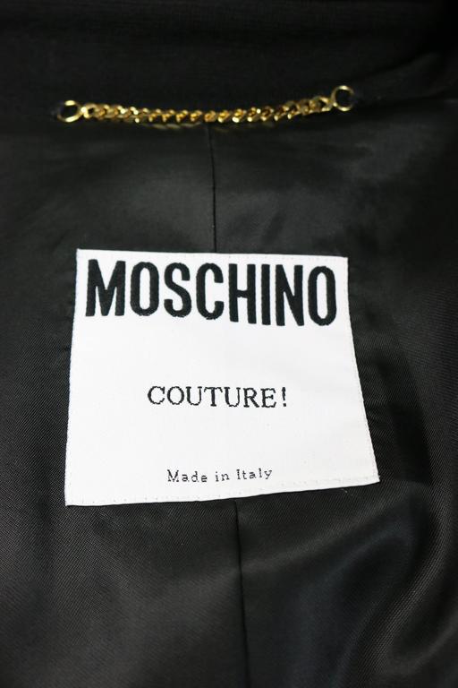 Moschino Couture Black Wool Gold Buttons Double Breasted Jacket For ...