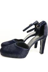 1996 Gucci by Tom Ford Navy Horse-Bit Strap Pumps