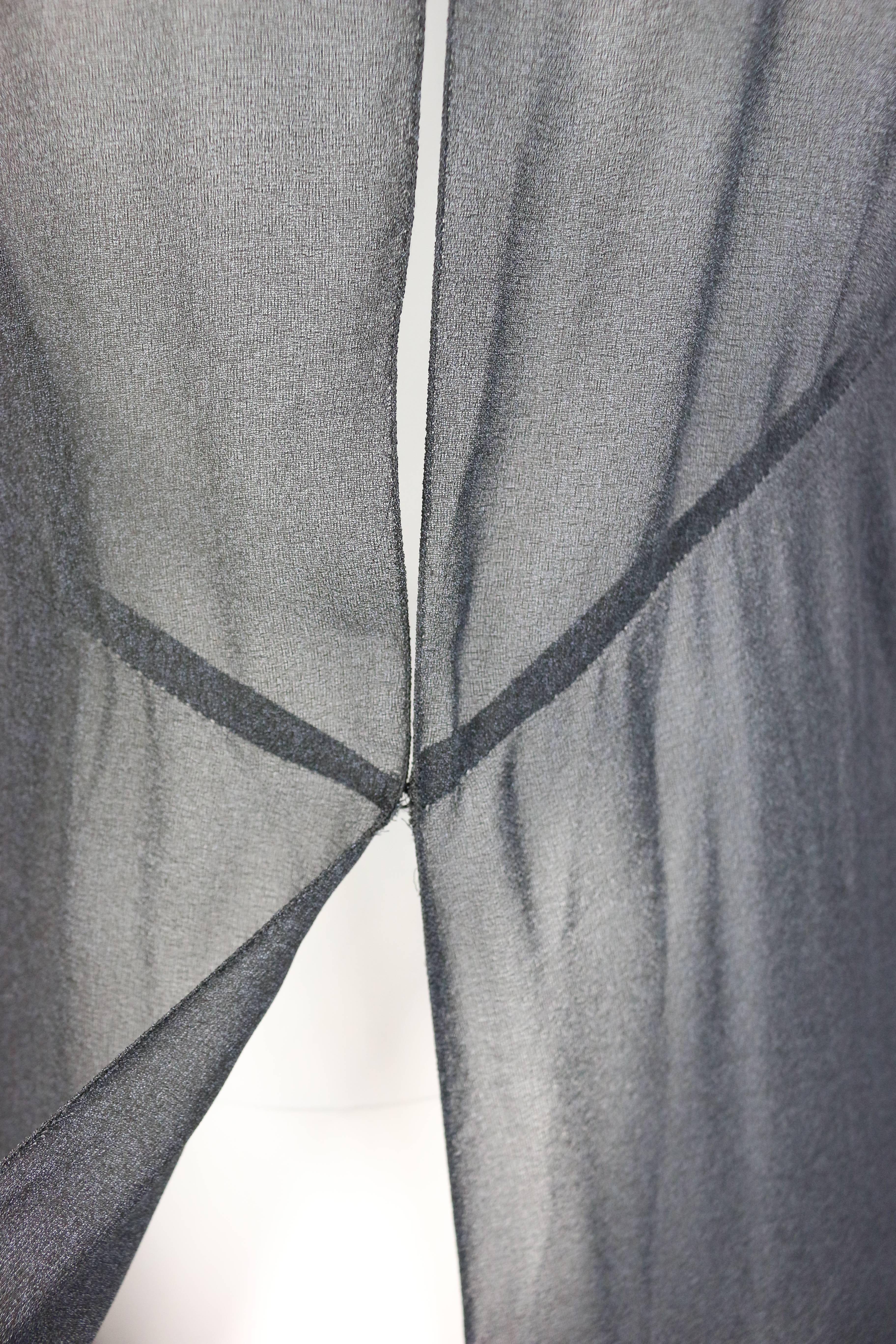 Chanel Black Two Layers Back Split Wrap Maxi Dress  3
