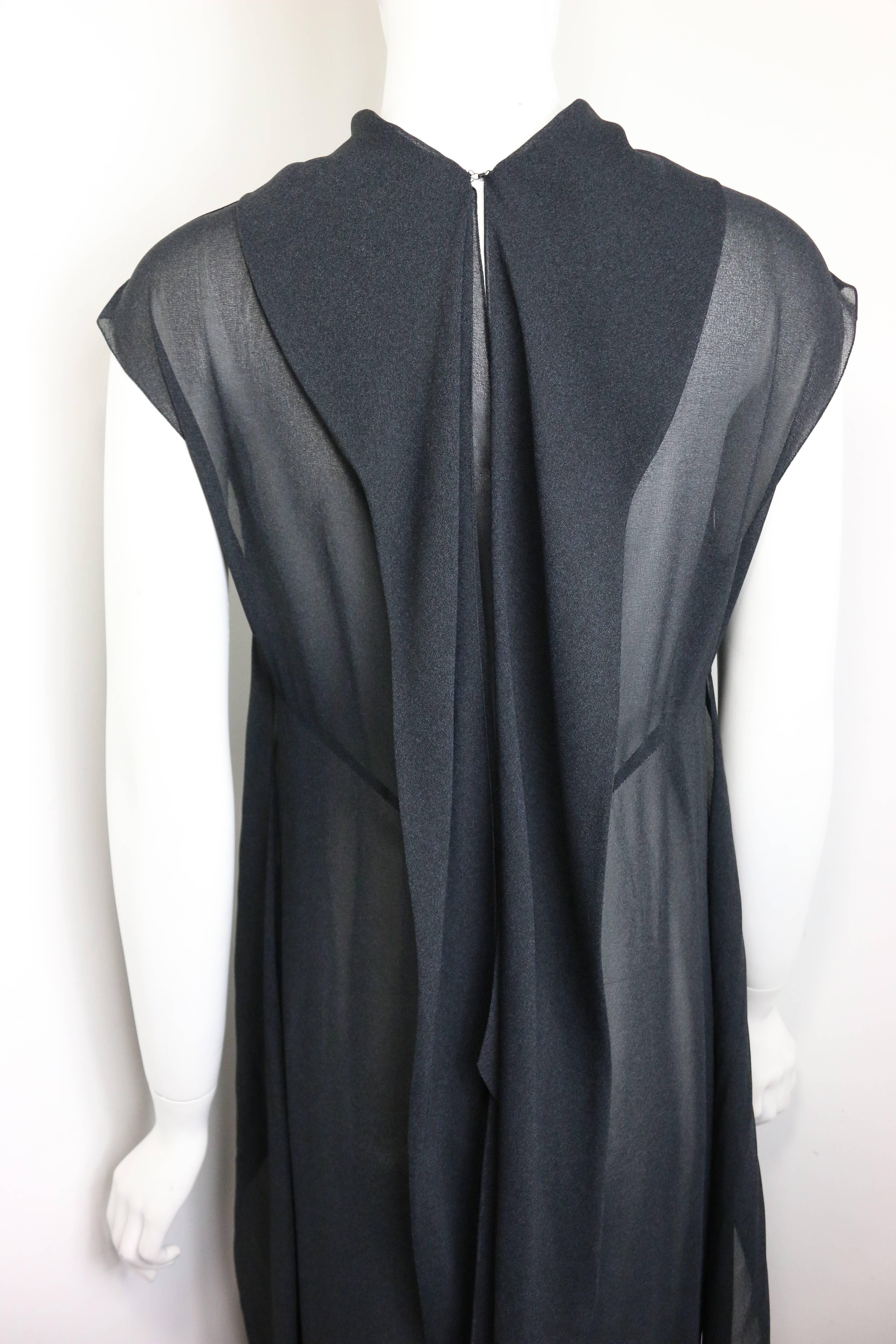 Women's Chanel Black Two Layers Back Split Wrap Maxi Dress 