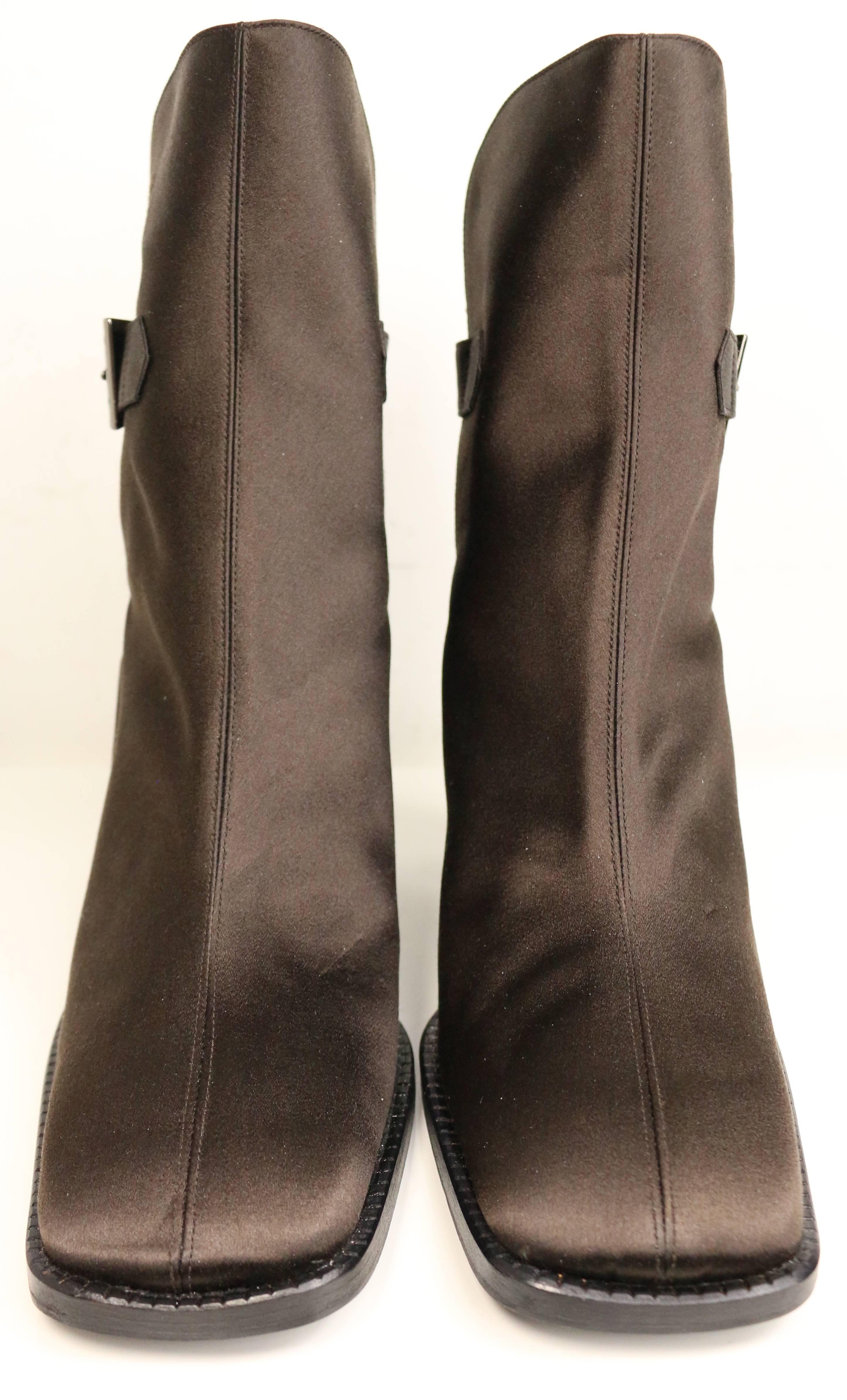 chanel brown boots