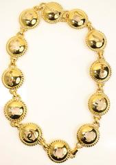 Chanel Gold Chain Belt With Cut Out Symbols and Words