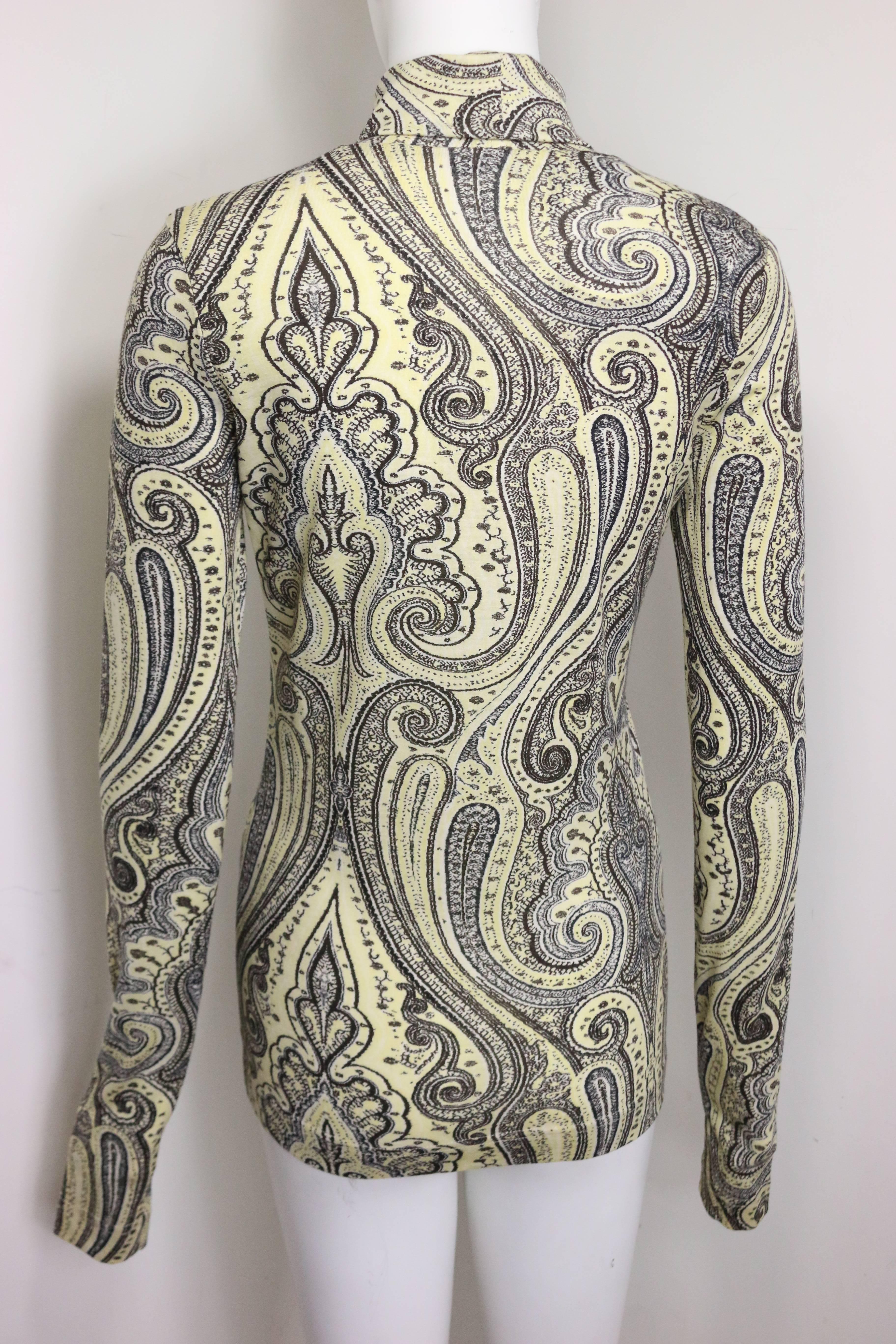 - Vintage 90s Dries Van Noten beige wool/cashmere roll neck top with asian inspired print. Dries Van Noten is famous for mixing prints, patterns and fabrics!!! This roll neck top is not an exception. The print is one of a kind and he did a great