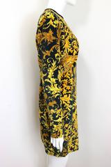 Gianni Versace Jeans Couture Gold Medusa Velour Dress