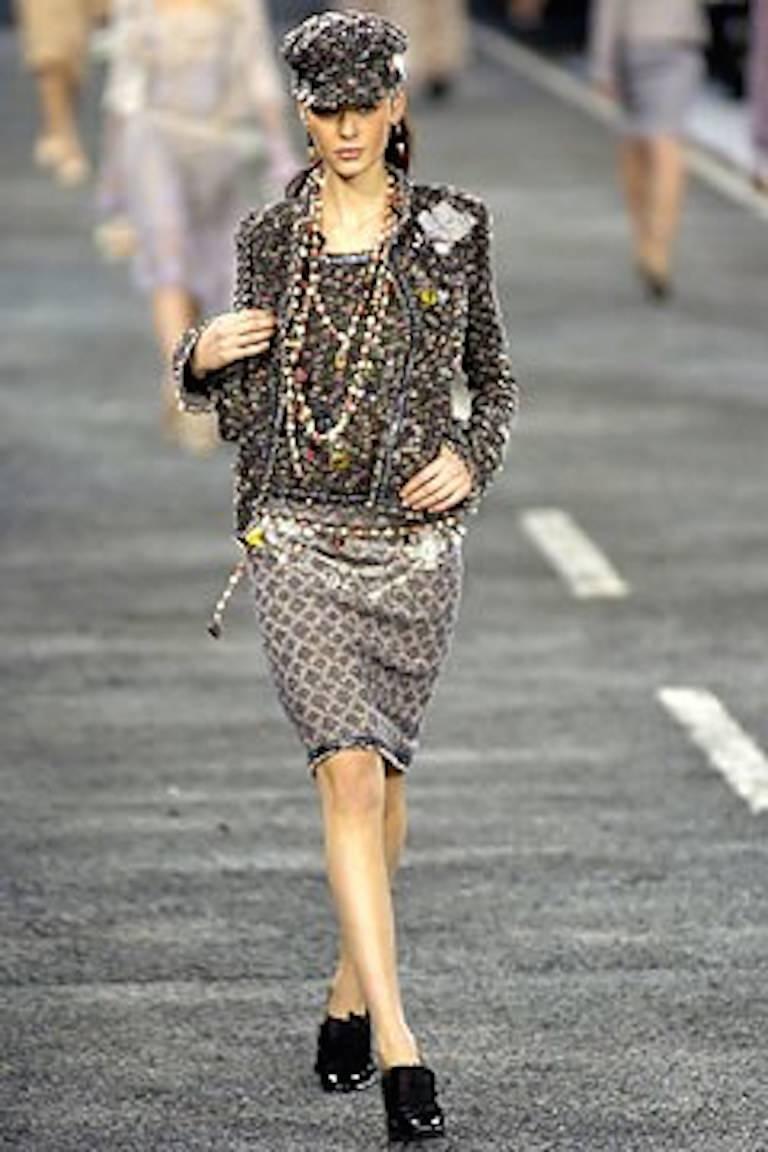 2004 Chanel Multi Coloured Tweed Wool Jacket and Sleeves Top Ensemble  For Sale 4