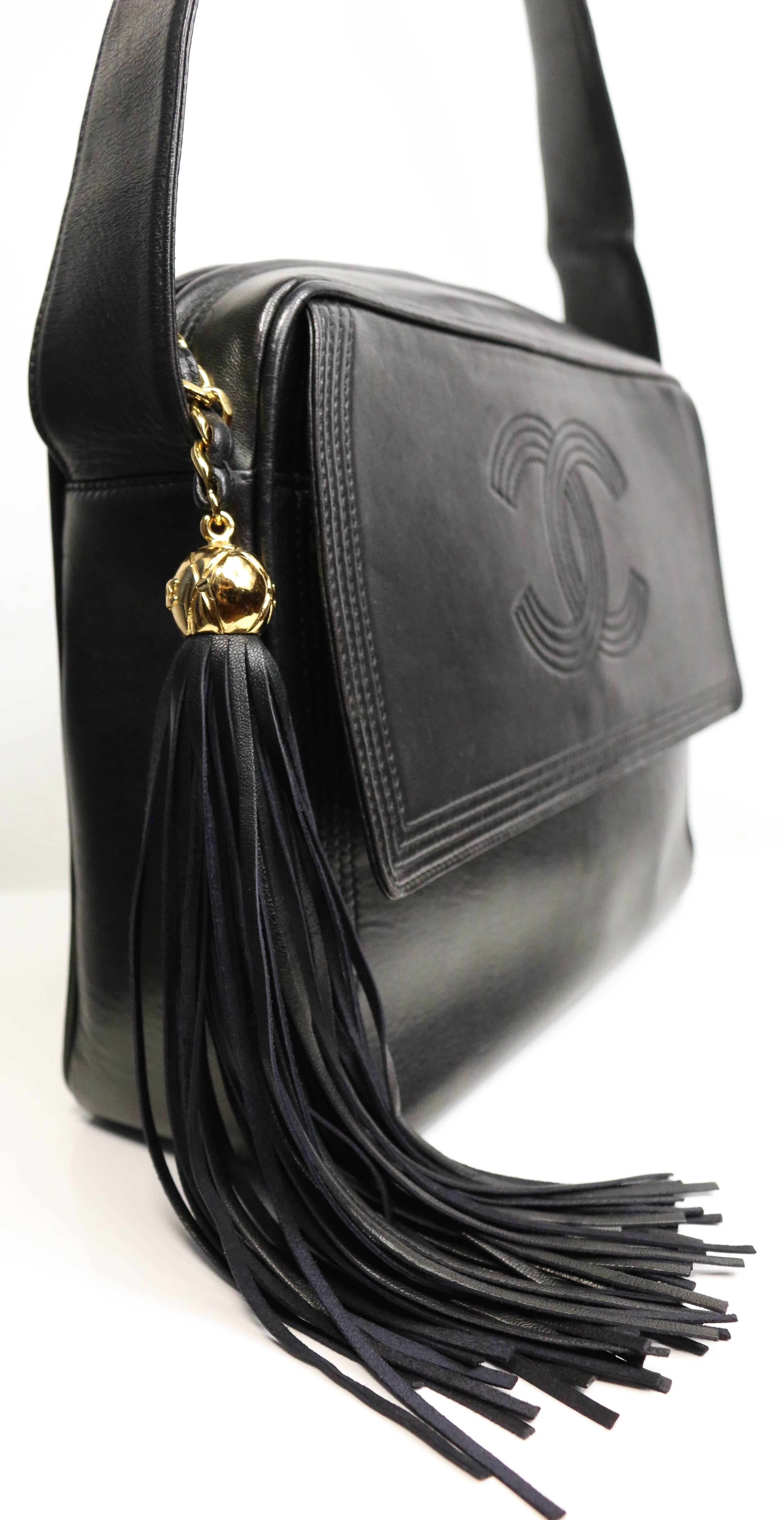 vintage chanel flap bag with tassel