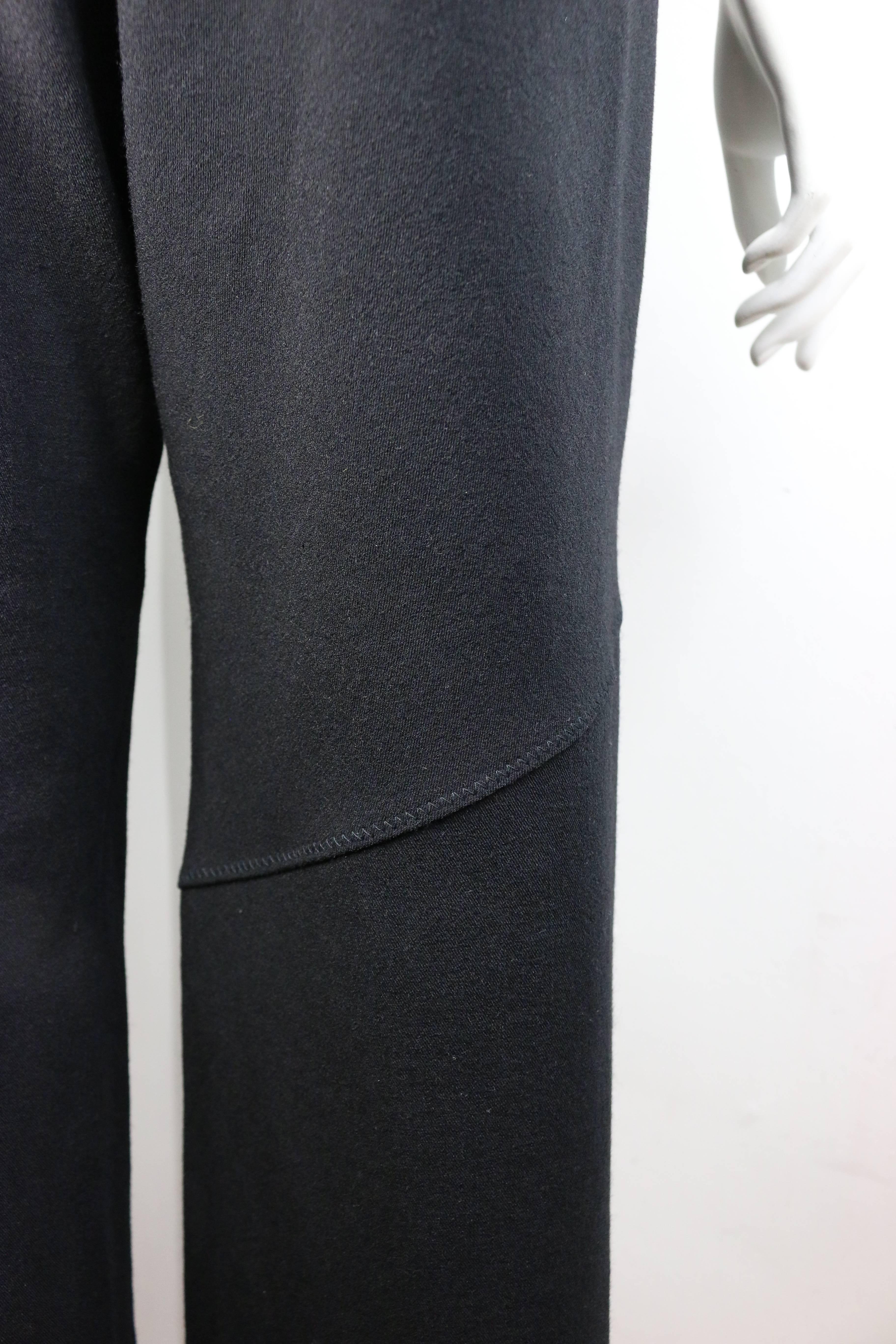 Issey Miyake Black Wool Straight Wide Leg Pants  In New Condition For Sale In Sheung Wan, HK