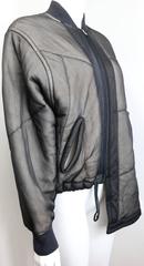 Comme des Garcons Charcoal Grey Asymmetric Deconstruct Bomber Jacket