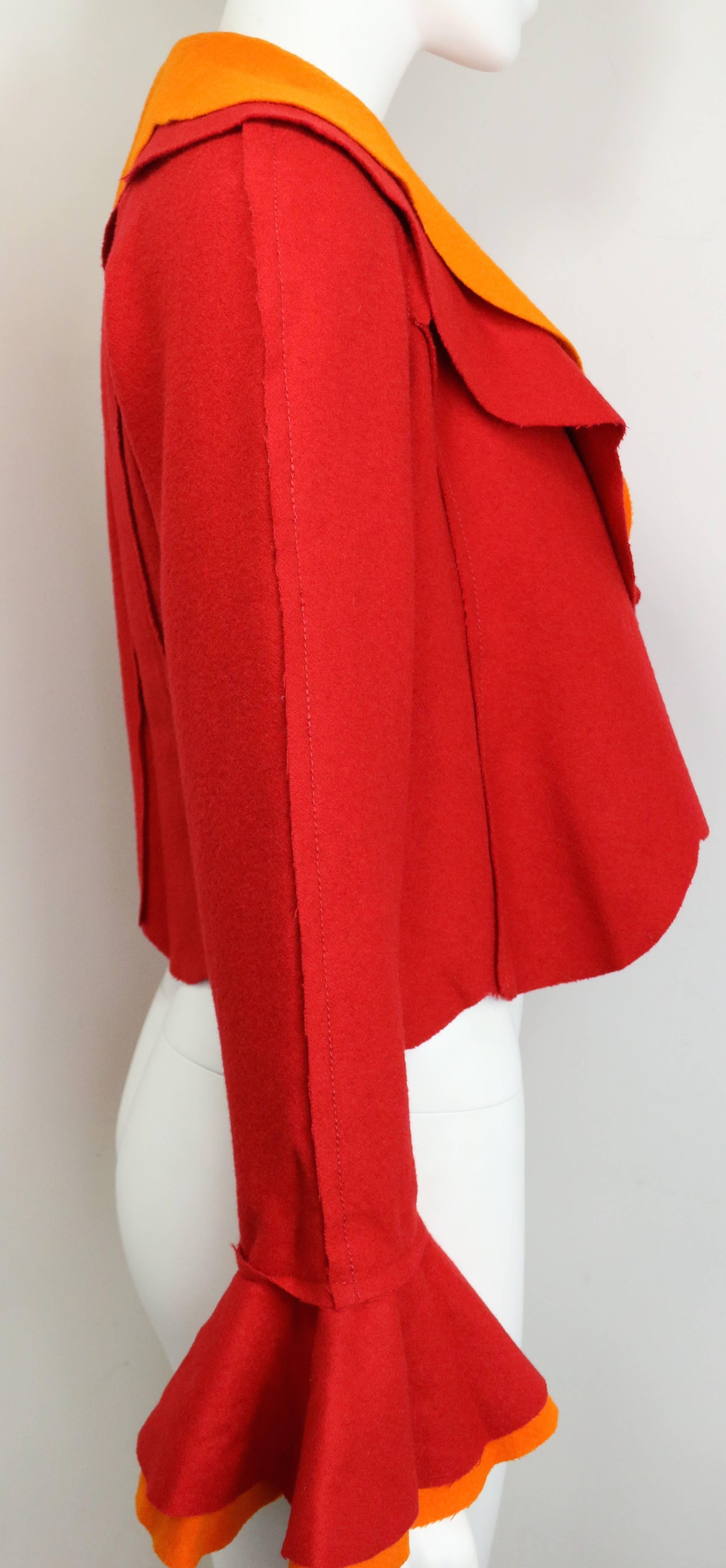 red ruffle jacket