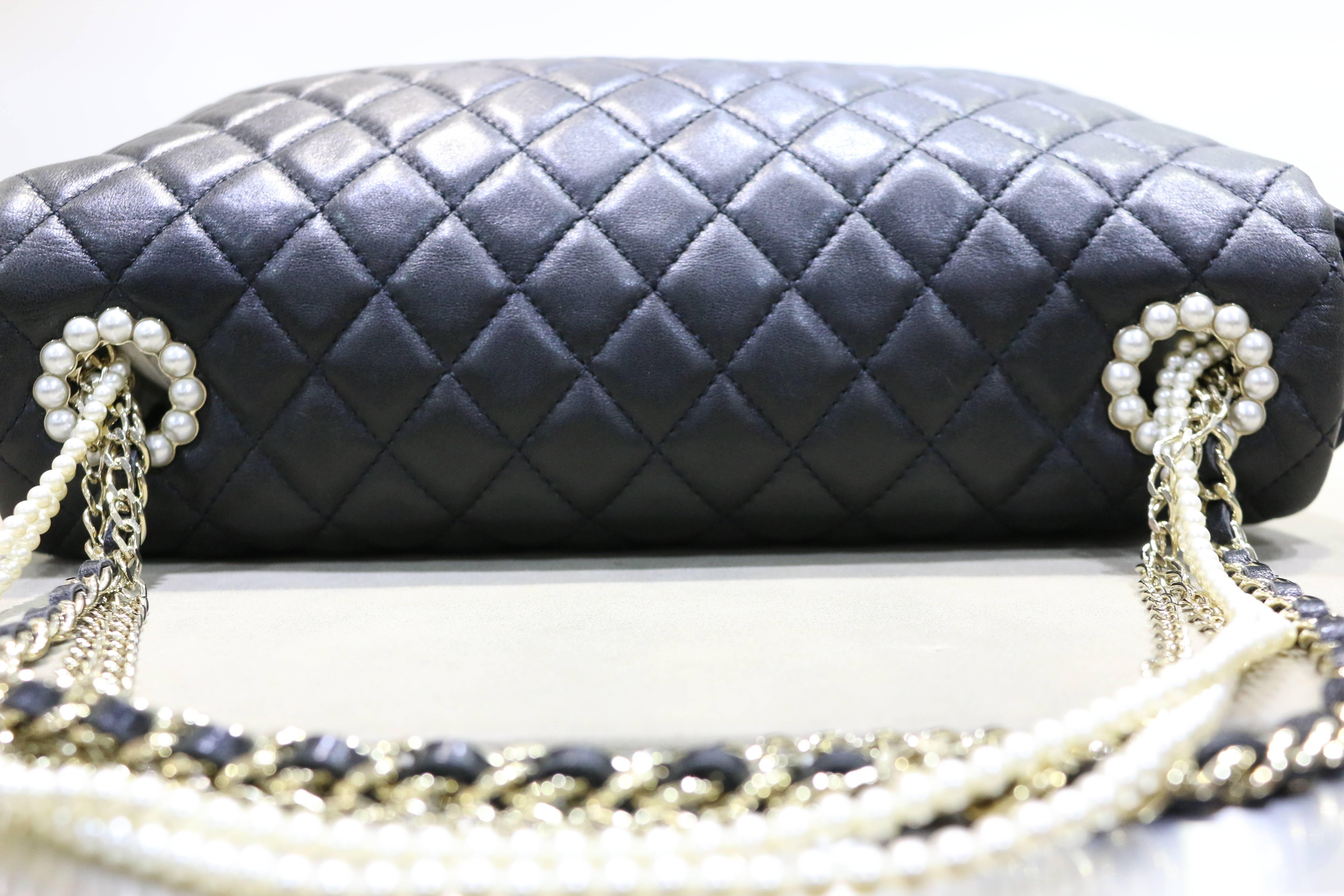 Chanel Black Lambskin Westminster Quilted Pearl Medium Flap Bag  1