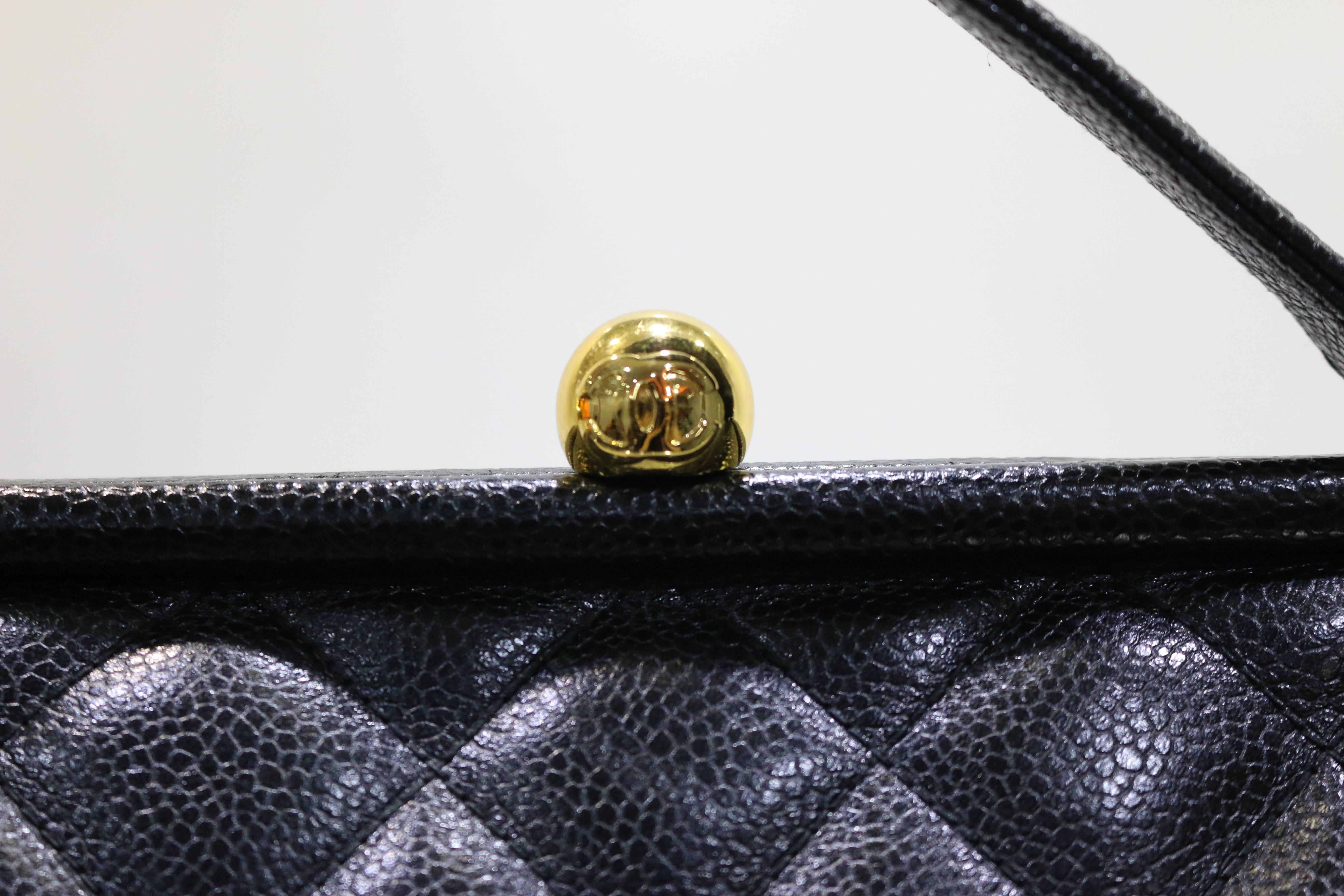Chanel Black Quilted Leather Handbag In Excellent Condition In Sheung Wan, HK
