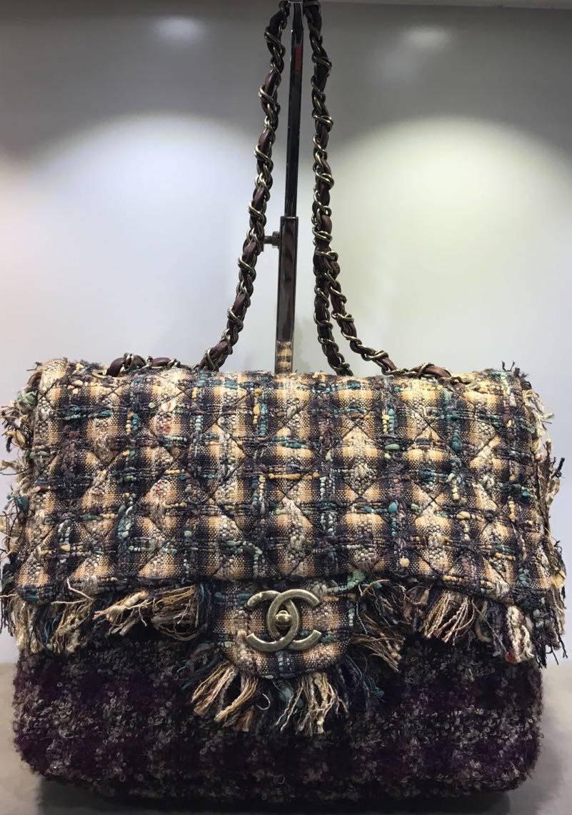 Women's Chanel Multi Coloured Tweed Flap Bag