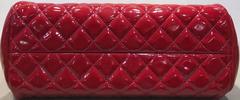 Chanel Red Quilted Patent Leather Mademoiselle Bowling Bag
