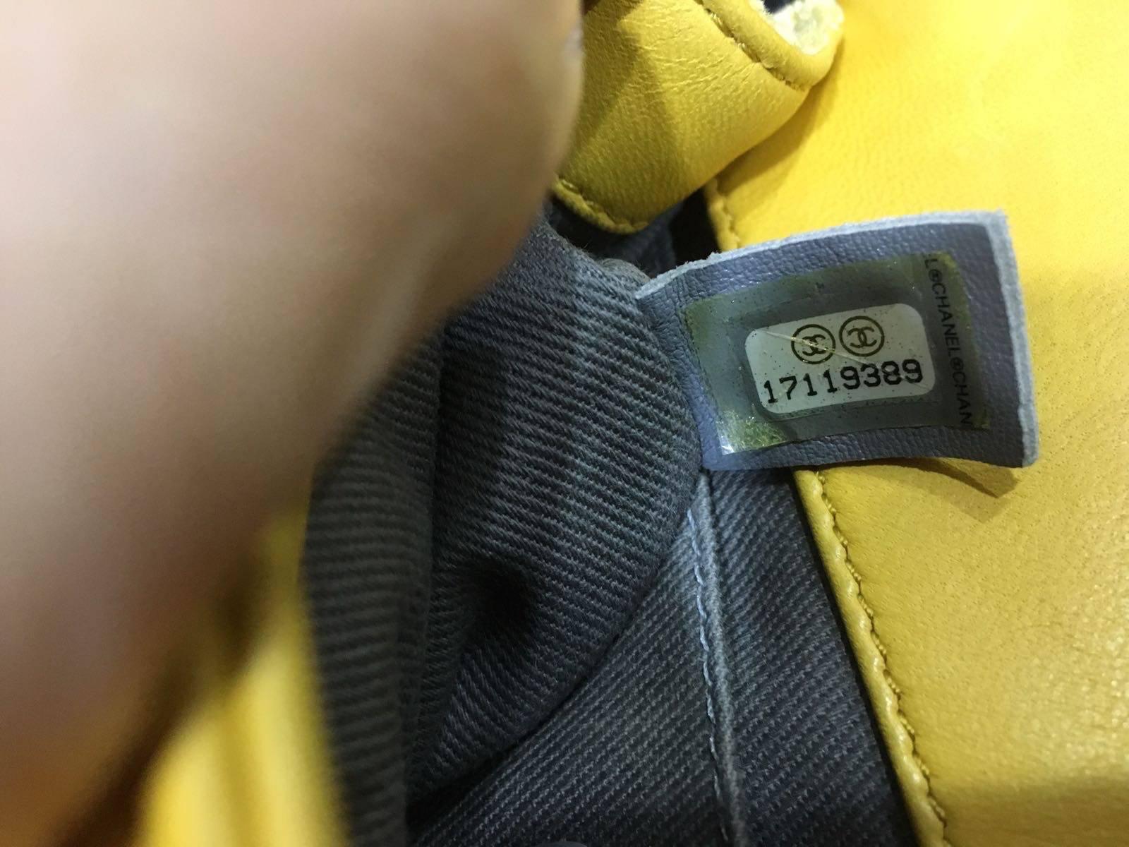 Chanel Yellow Quilted Velvet Boy Bag 1