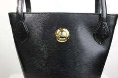 Chloe Black Leather Bucket Bag with Strap