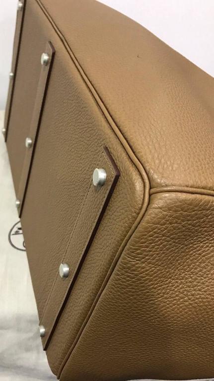 Hermes Taupe 50cm Haut a Courroies Togo Leather Bag at 1stDibs