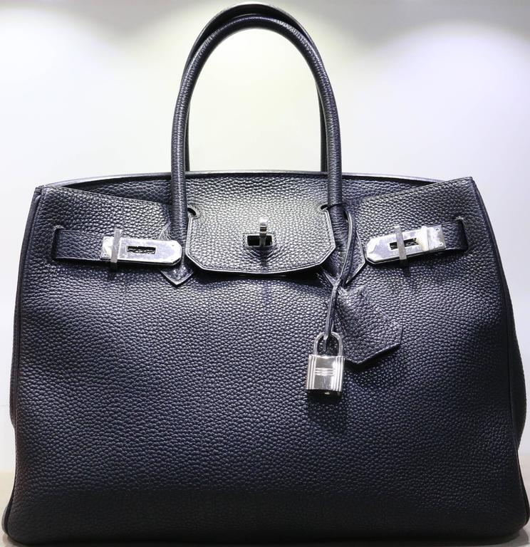 Hermes　Birkin bag 30　Black　Togo leather　Silver hardware