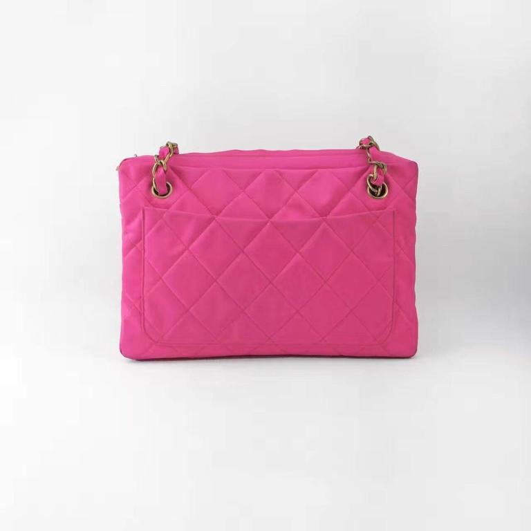 Chanel Pink Woven Quilted Chain Shoulder Bag at 1stDibs