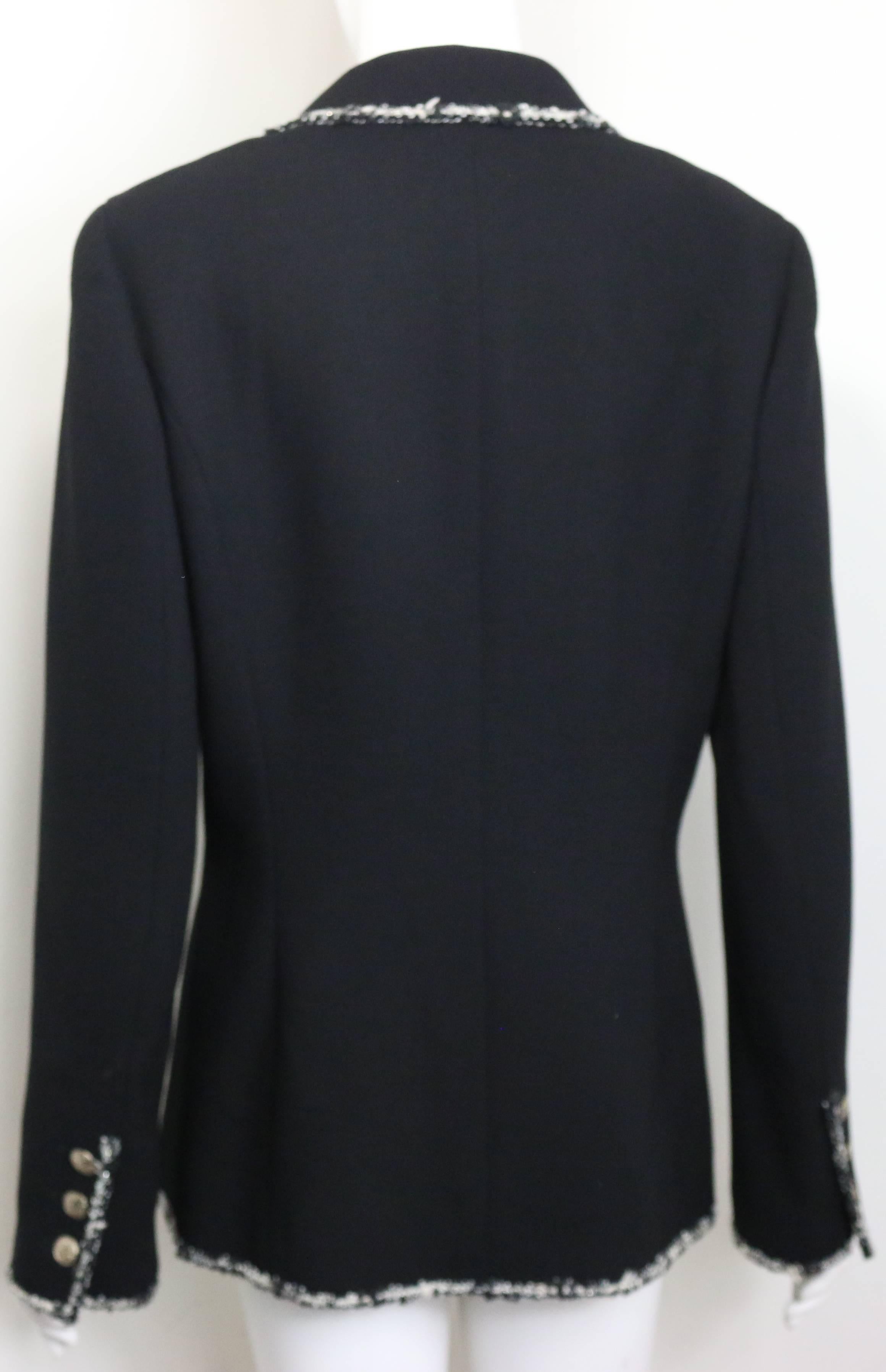 Chanel Devil Wears Prada Black Wool Jacket In Excellent Condition In Sheung Wan, HK