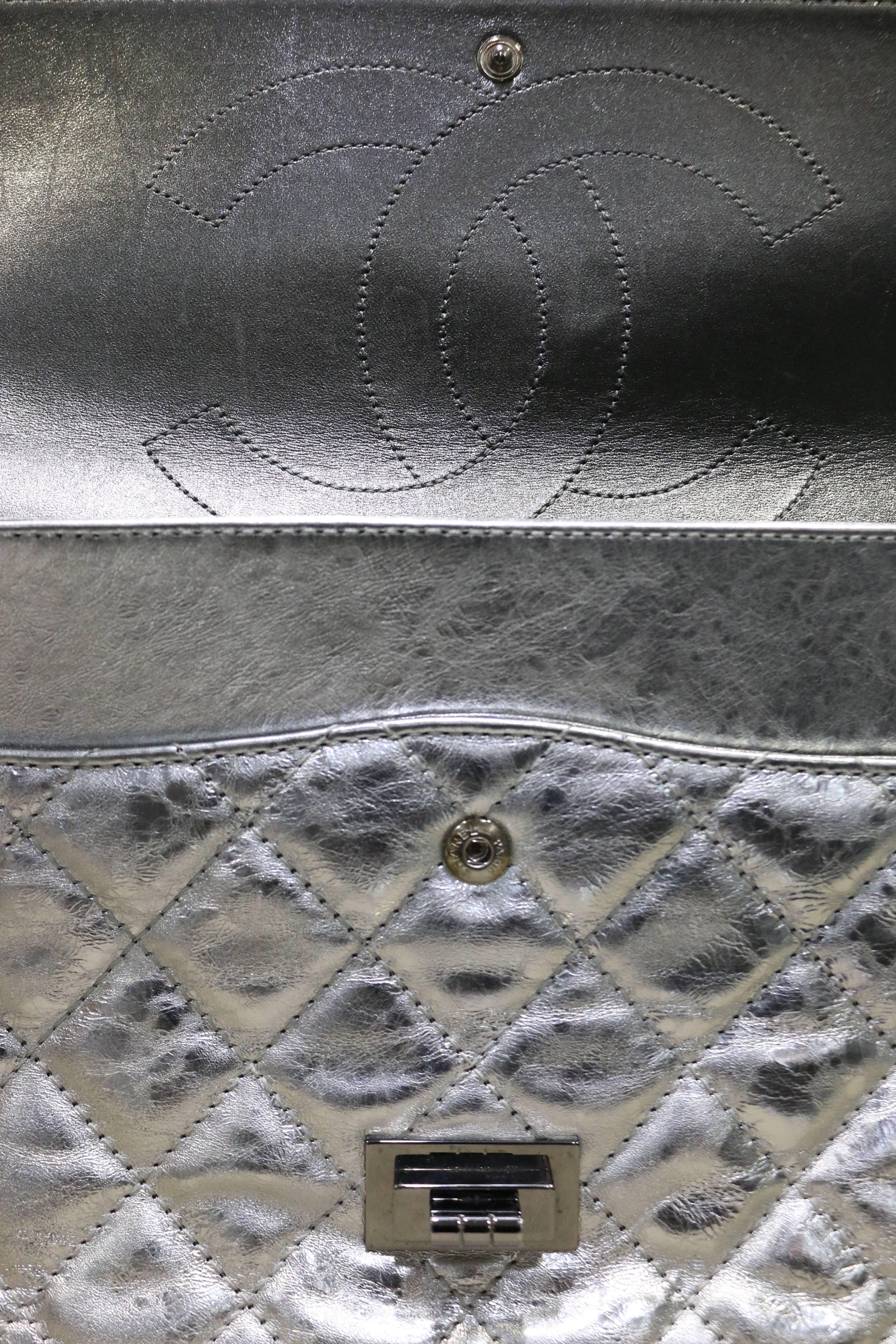 chanel silver metallic bag