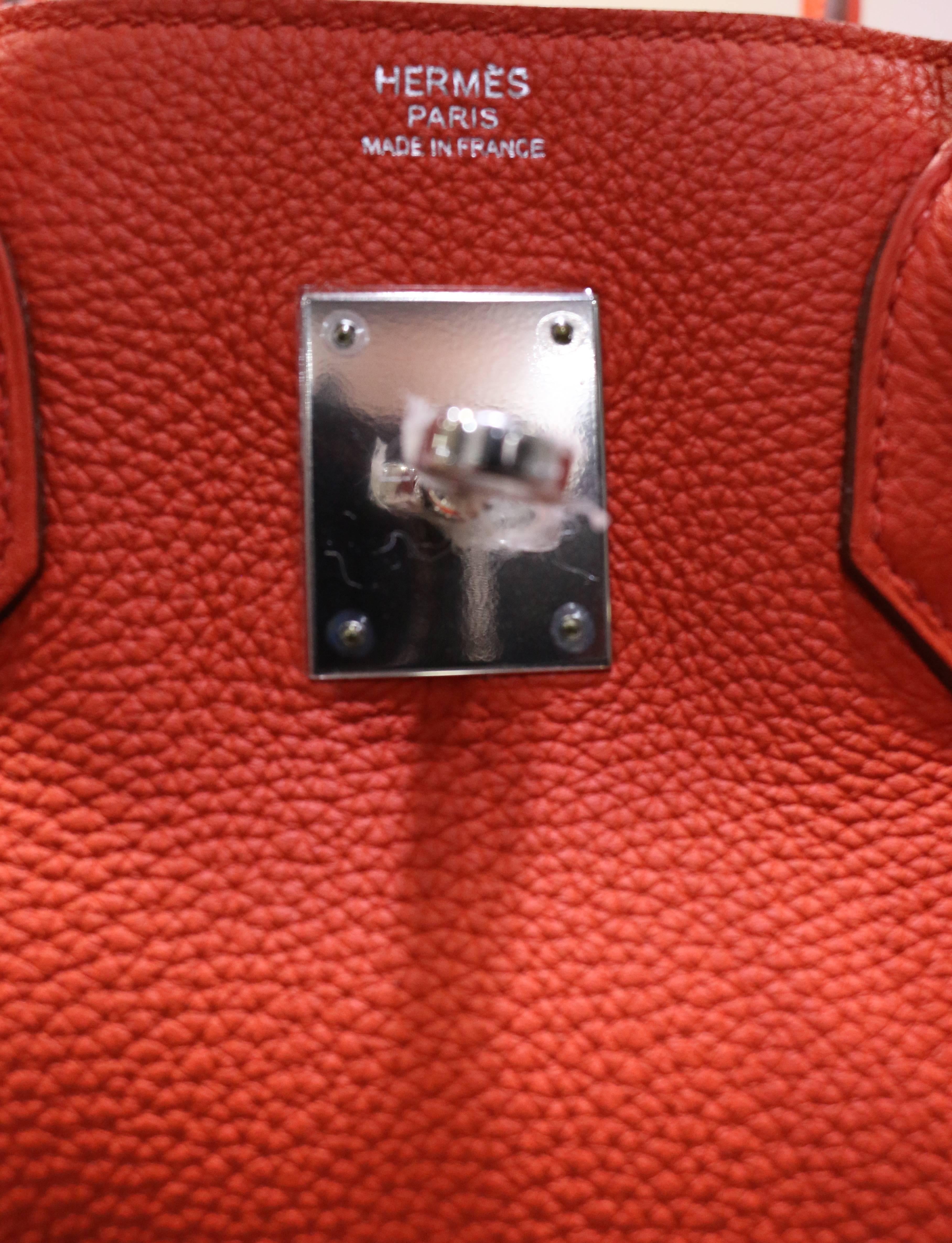 Hermes Birkin Red 30cm Togo Leather Bag 2