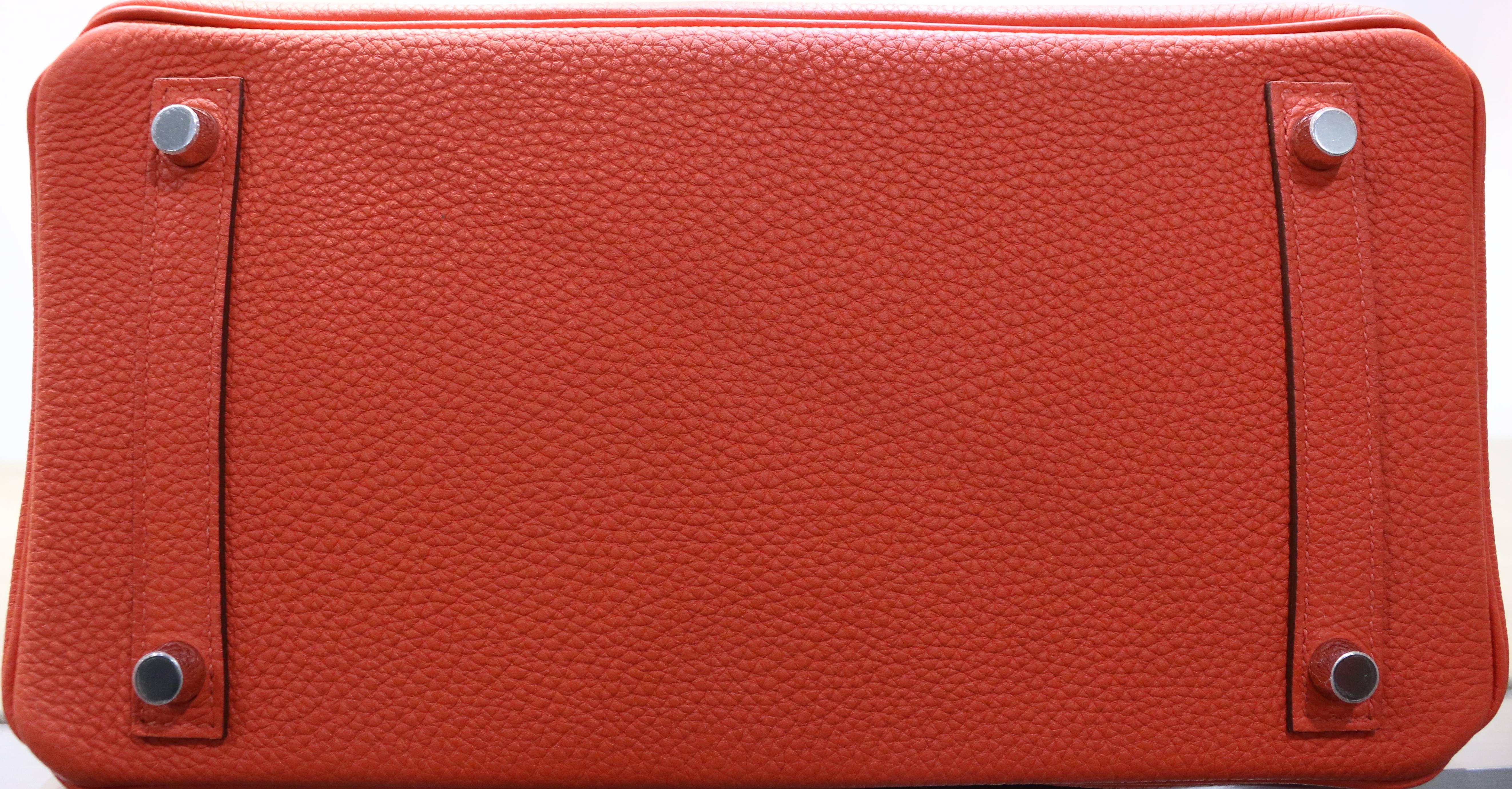Hermes Birkin Red 30cm Togo Leather Bag 4
