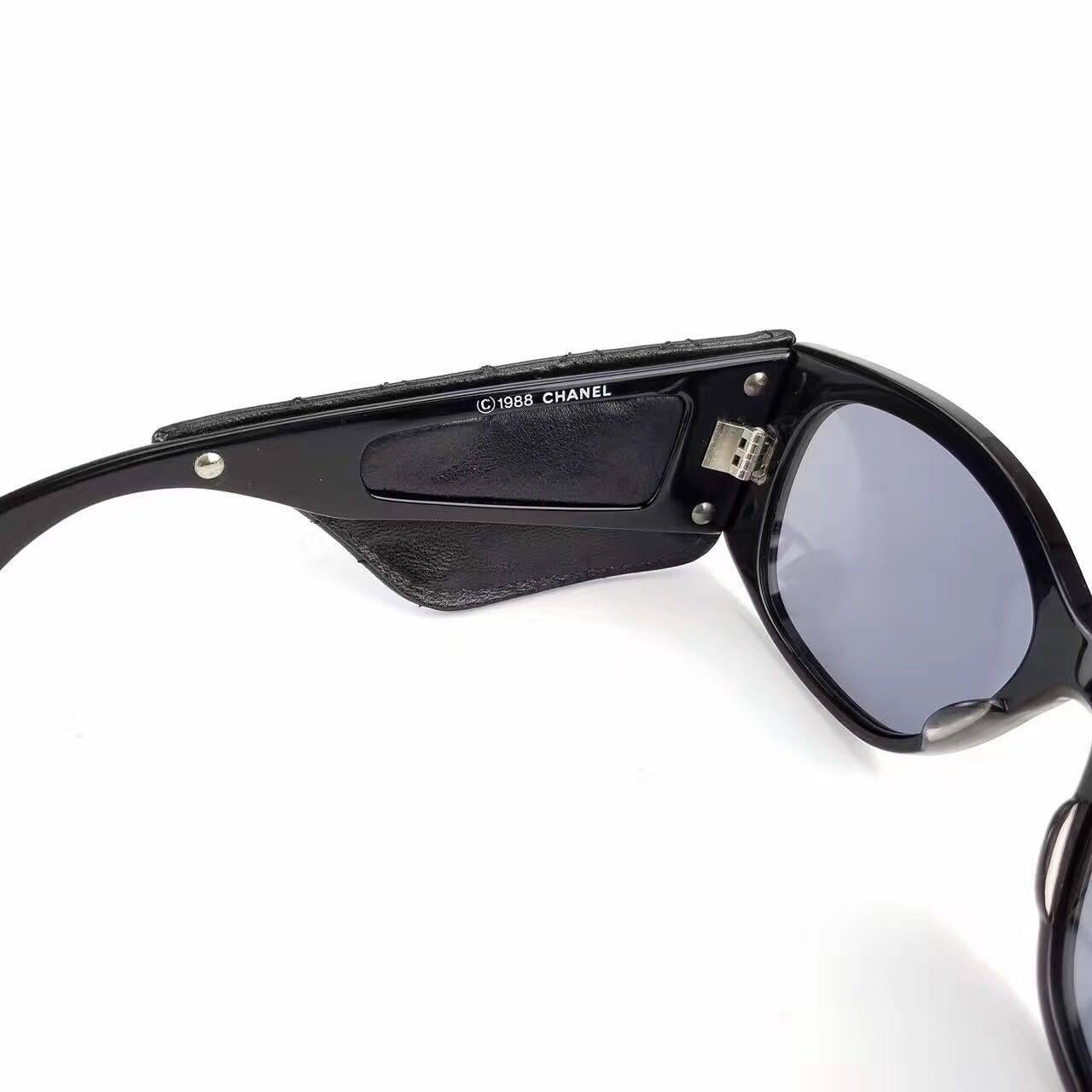 chanel leather sunglasses