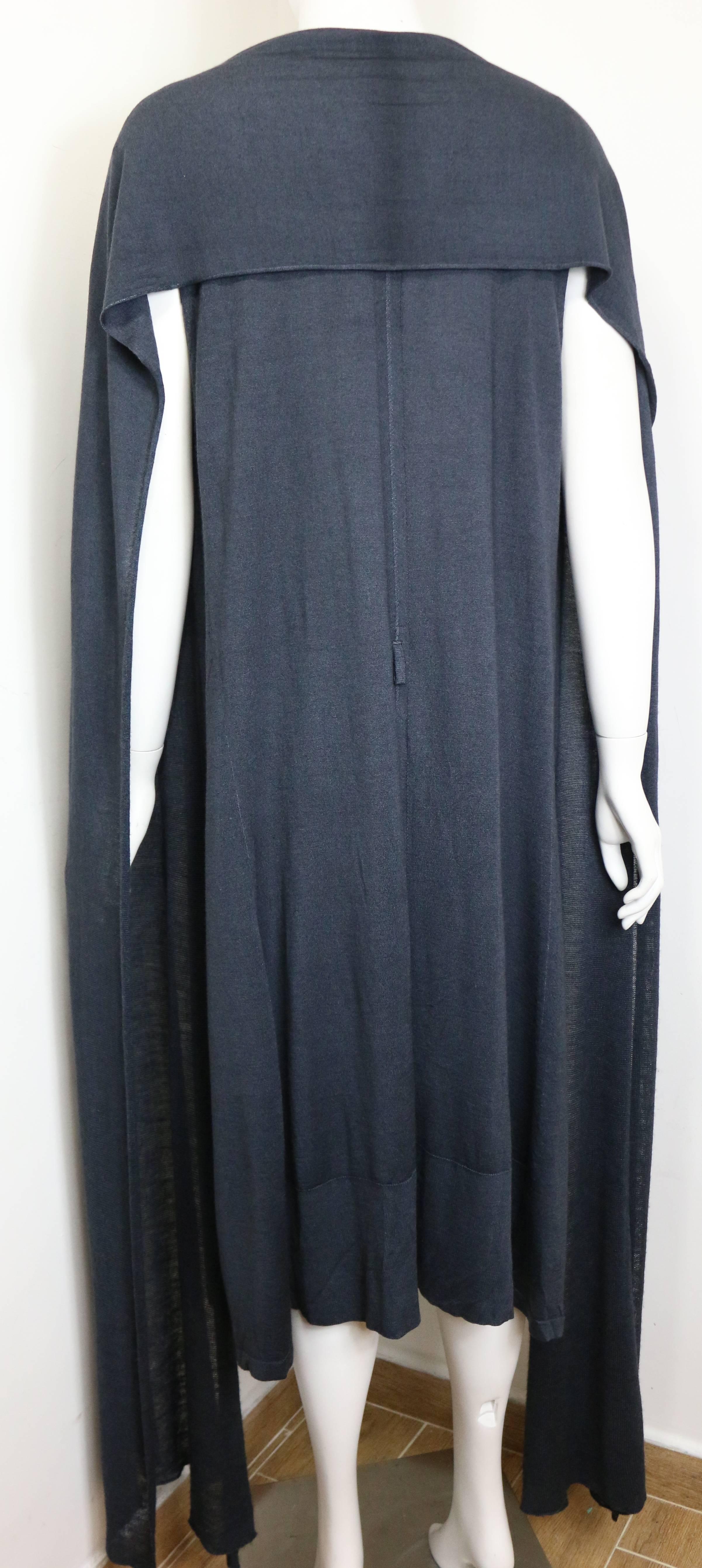 Women's Yves Saint Laurent by Stefano Pilati Grey Wool Long Maxi Dress For Sale