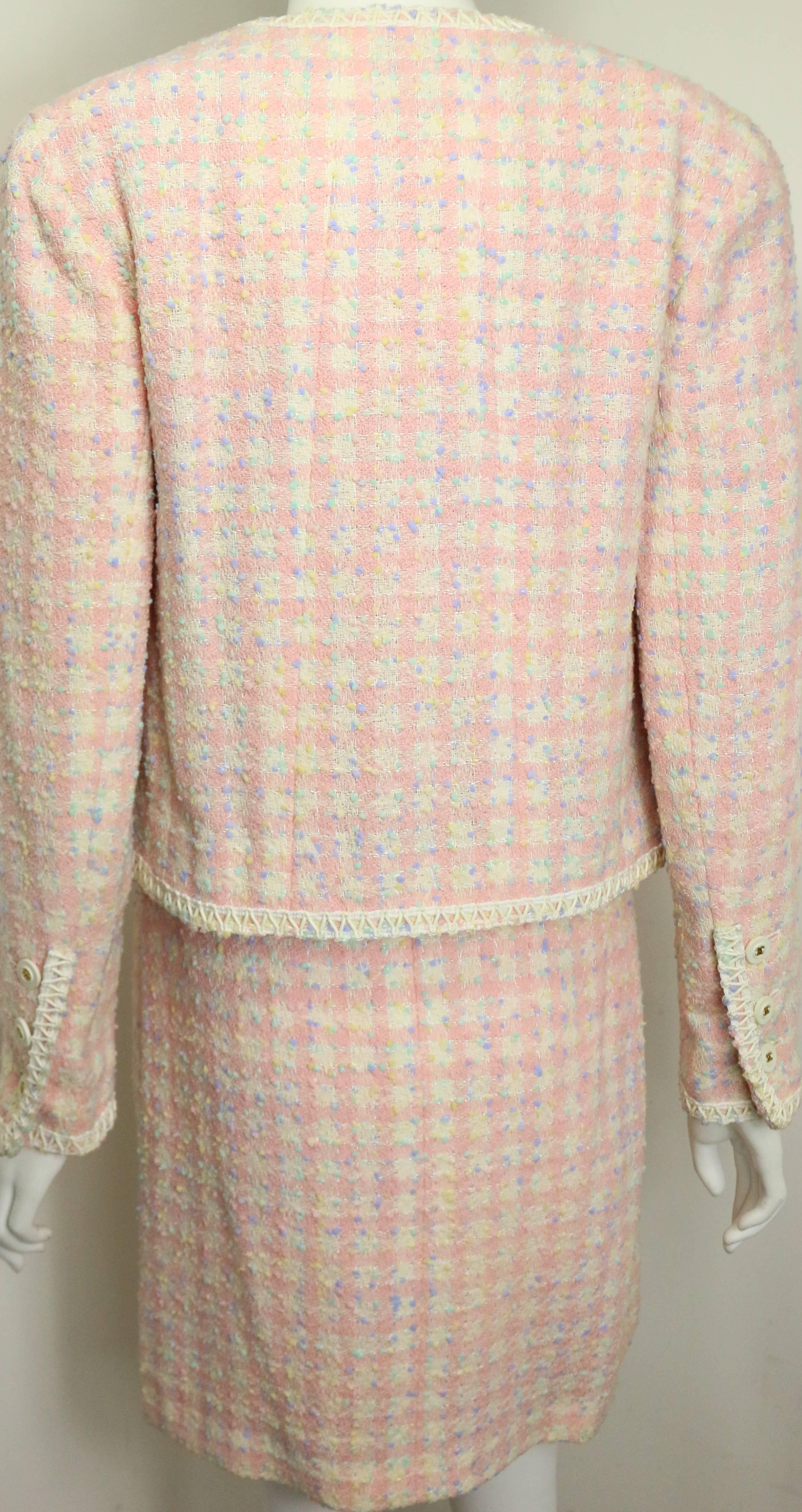 Chanel Multi Coloured Tweed Jacket and Skirt Ensembles  In Excellent Condition In Sheung Wan, HK
