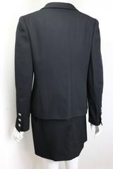 90s Chanel Little Black Jacket and Skirt Suit with Gripoix Clover Buttons