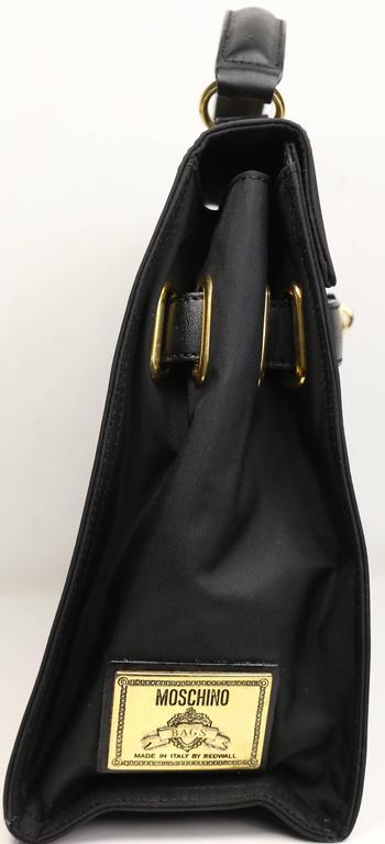 Moschino Black Nylon Kelly Bag For Sale 